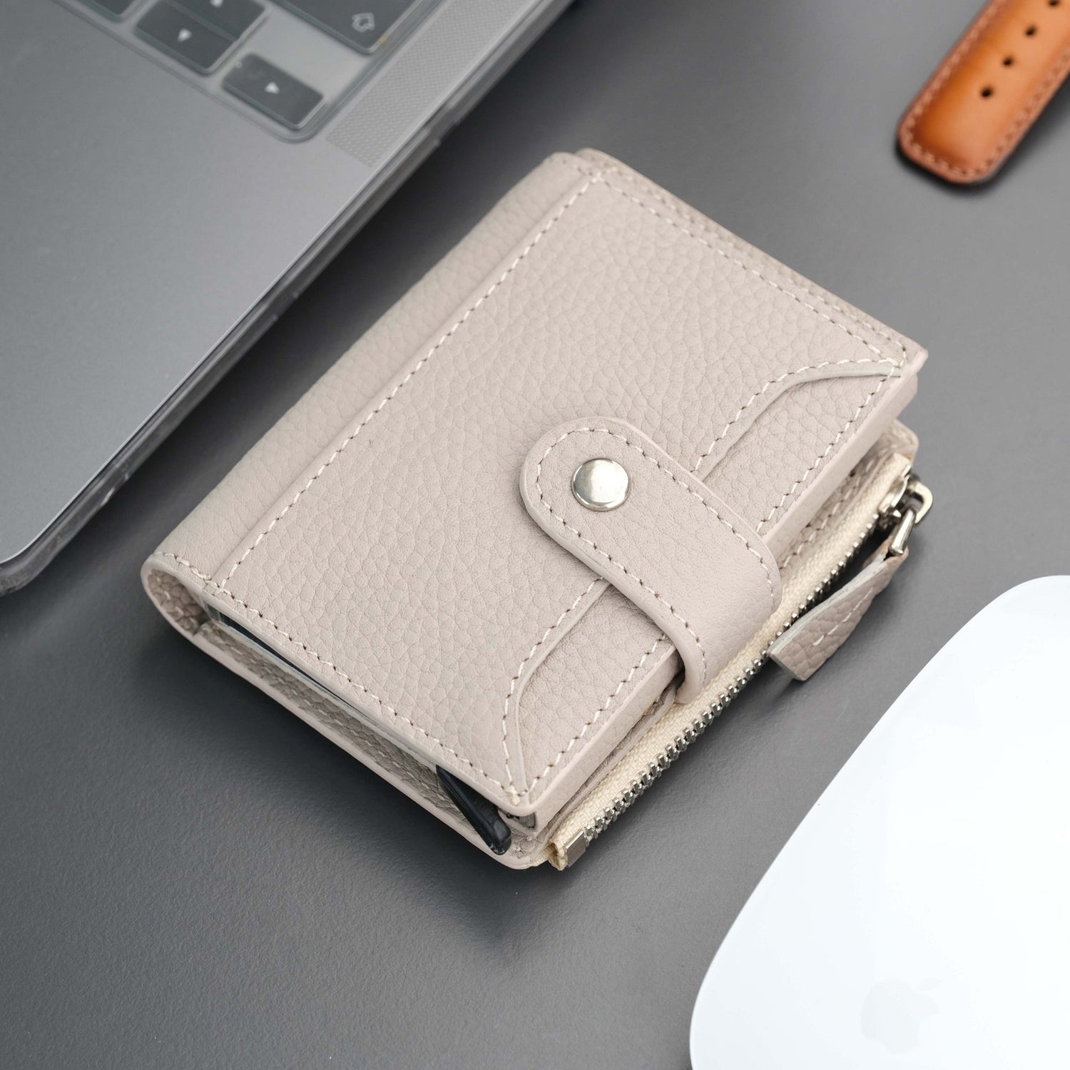 Glenrock Mink Leather Pop-up Cardholder Wallet