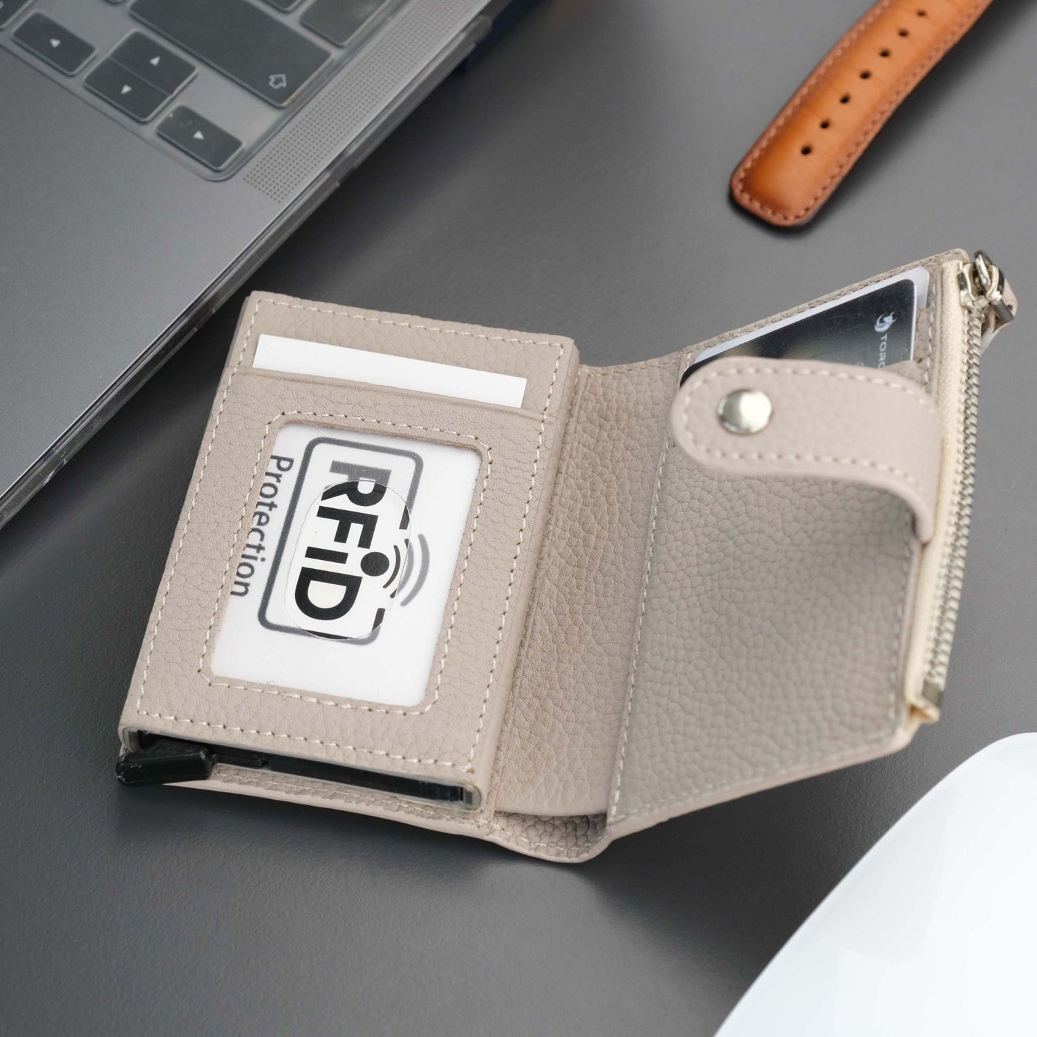 Glenrock Mink Leather Pop-up Cardholder Wallet