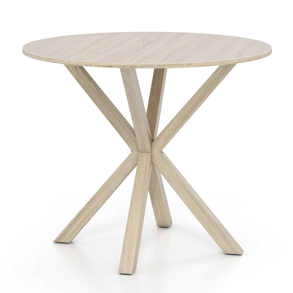 36 Inch Wood Dining Table with Intersecting Pedestal Base for 2-4 People