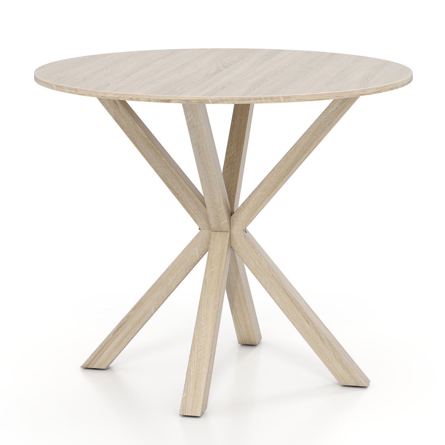36 Inch Wood Dining Table with Intersecting Pedestal Base for 2-4 People
