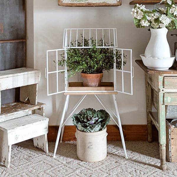 Greenhouse Inspired Outdoor Plant Stand