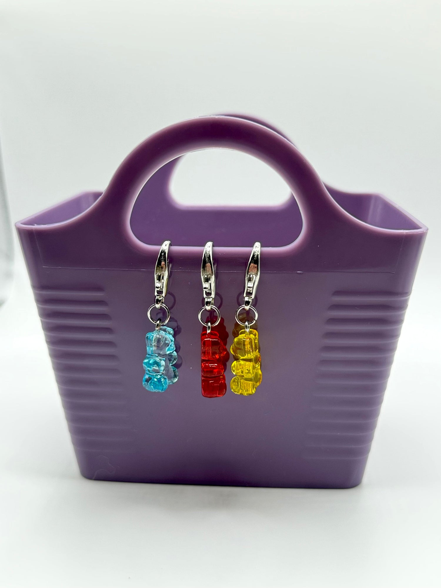 Neon Gummy Bear Keychain and Bag Charm