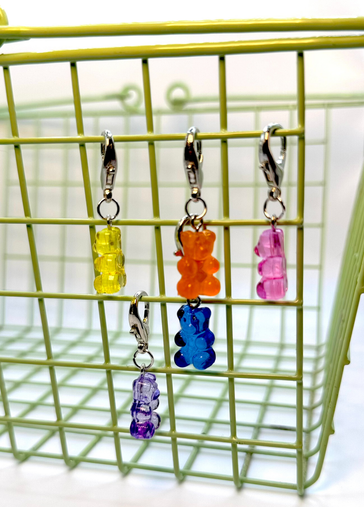 Neon Gummy Bear Keychain and Bag Charm