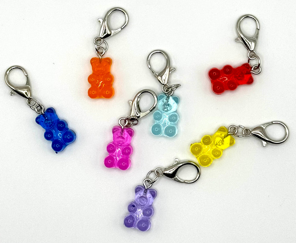 Neon Gummy Bear Keychain and Bag Charm