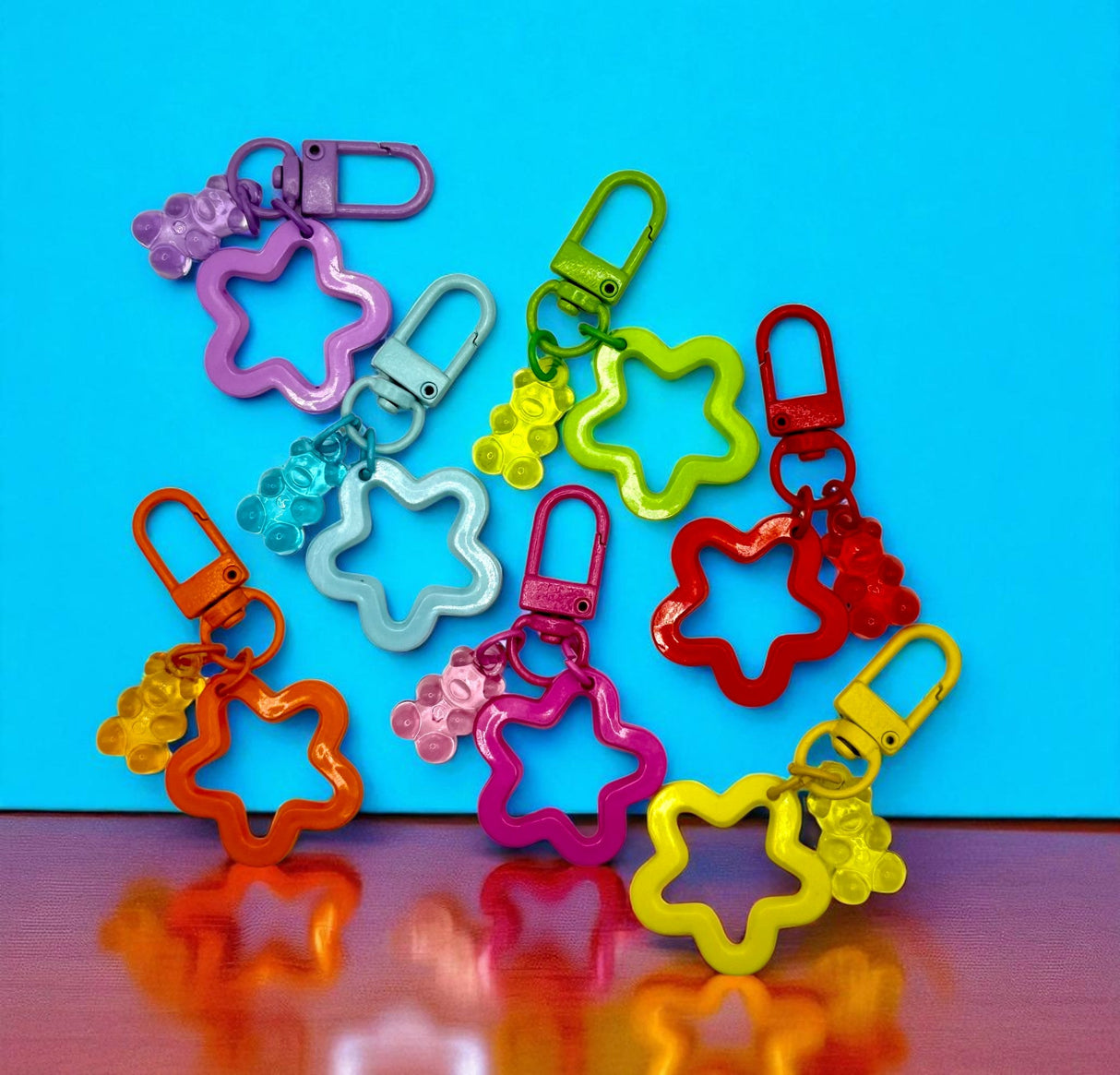 Acrylic Gummy Bear & Star Keychain and Bag Charm