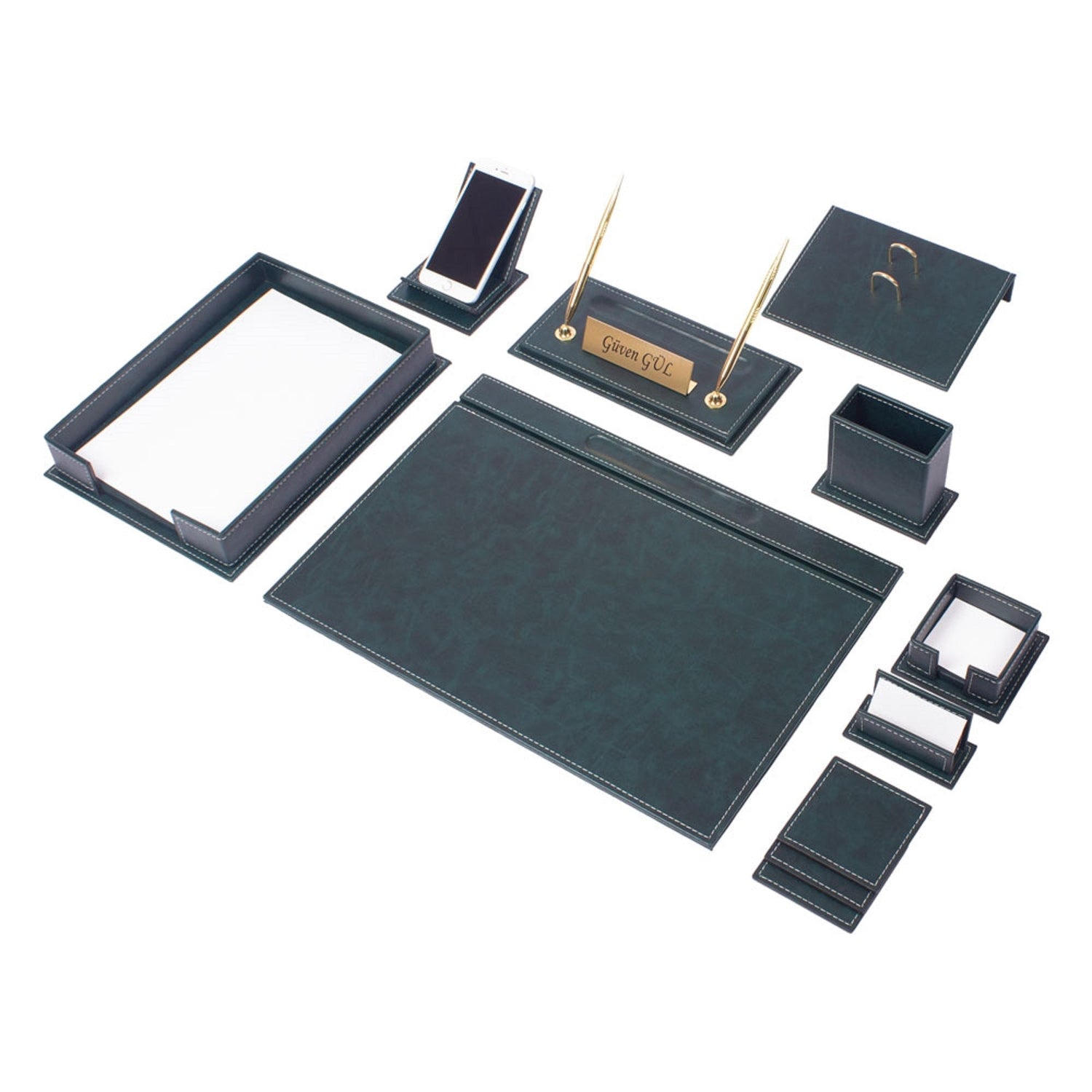 MOOG Luxury Desk Set - Single Document Tray- Black- 13 PCS