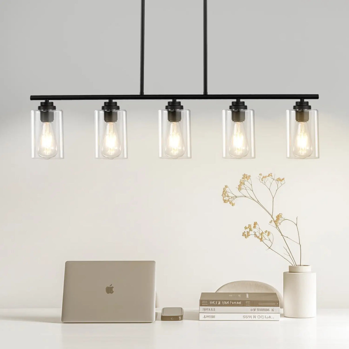 Hanging Pendant Lights for Kitchen Island with 5-Lights & Adjustable Design