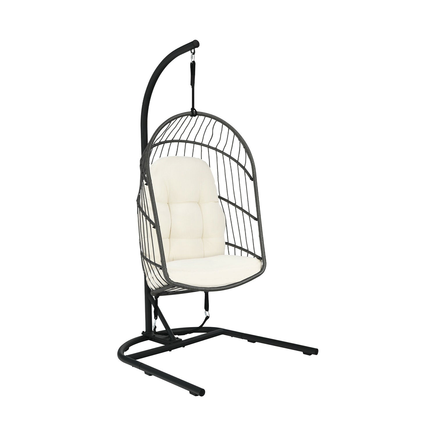 Hanging Wicker Egg Chair with Stand