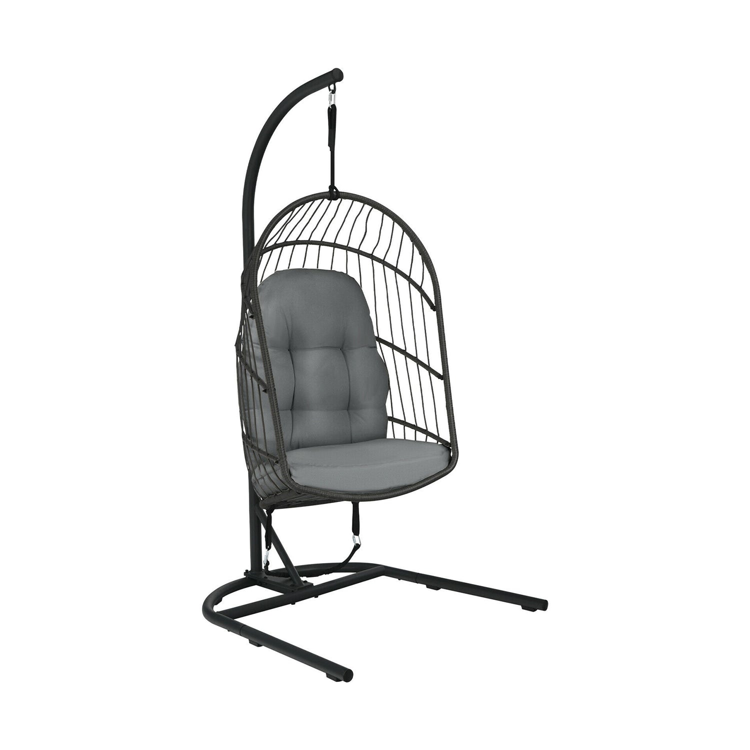 Hanging Wicker Egg Chair with Stand