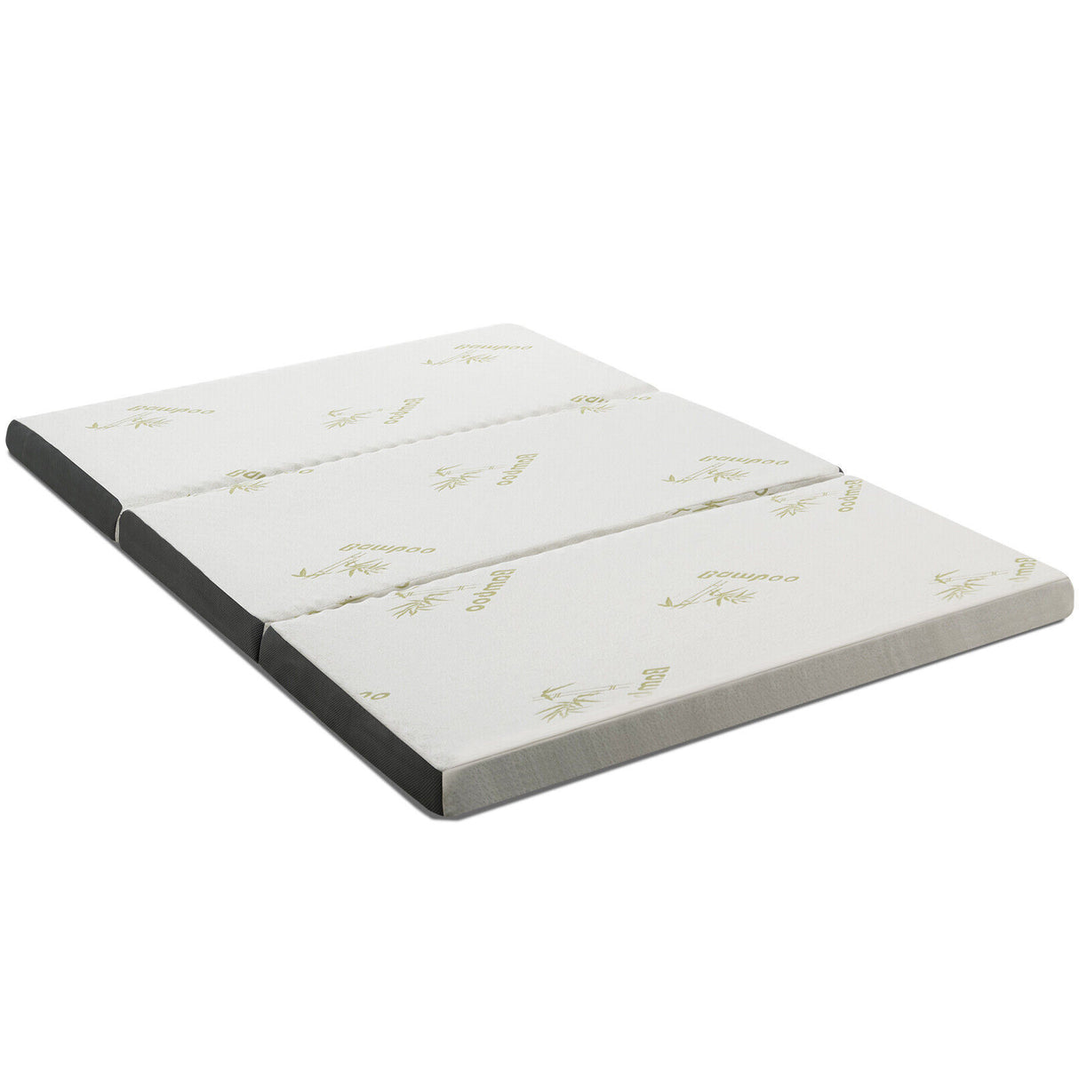 Queen 3 Inch Tri-fold Memory Foam Floor Mattress Topper Portable with Carrying Bag