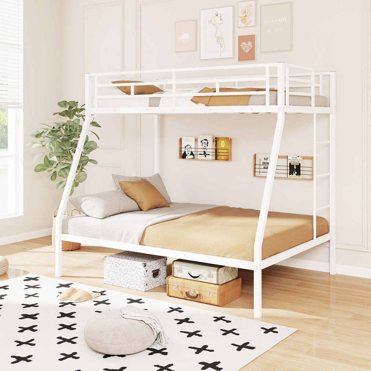 Space-saving Metal Slatted Bed Frame for Teens and Adults Noise-free No Box Spring Needed