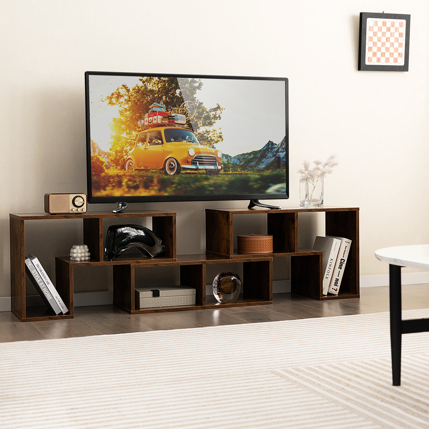 3 Pieces Adjustable TV Stand for TVs up to 65 Inch with Shelves