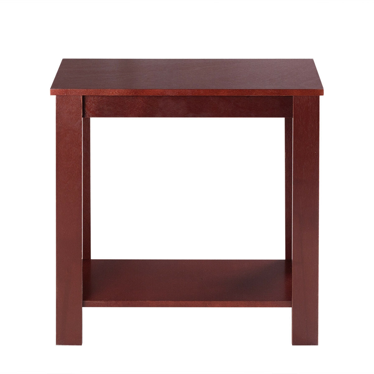 2-Tier Modern Compact End Table with Storage Shelf