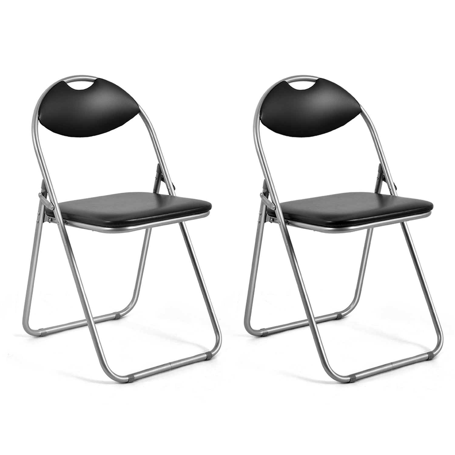 6 Pieces U-Shape Folding Chairs with Hollow Handle