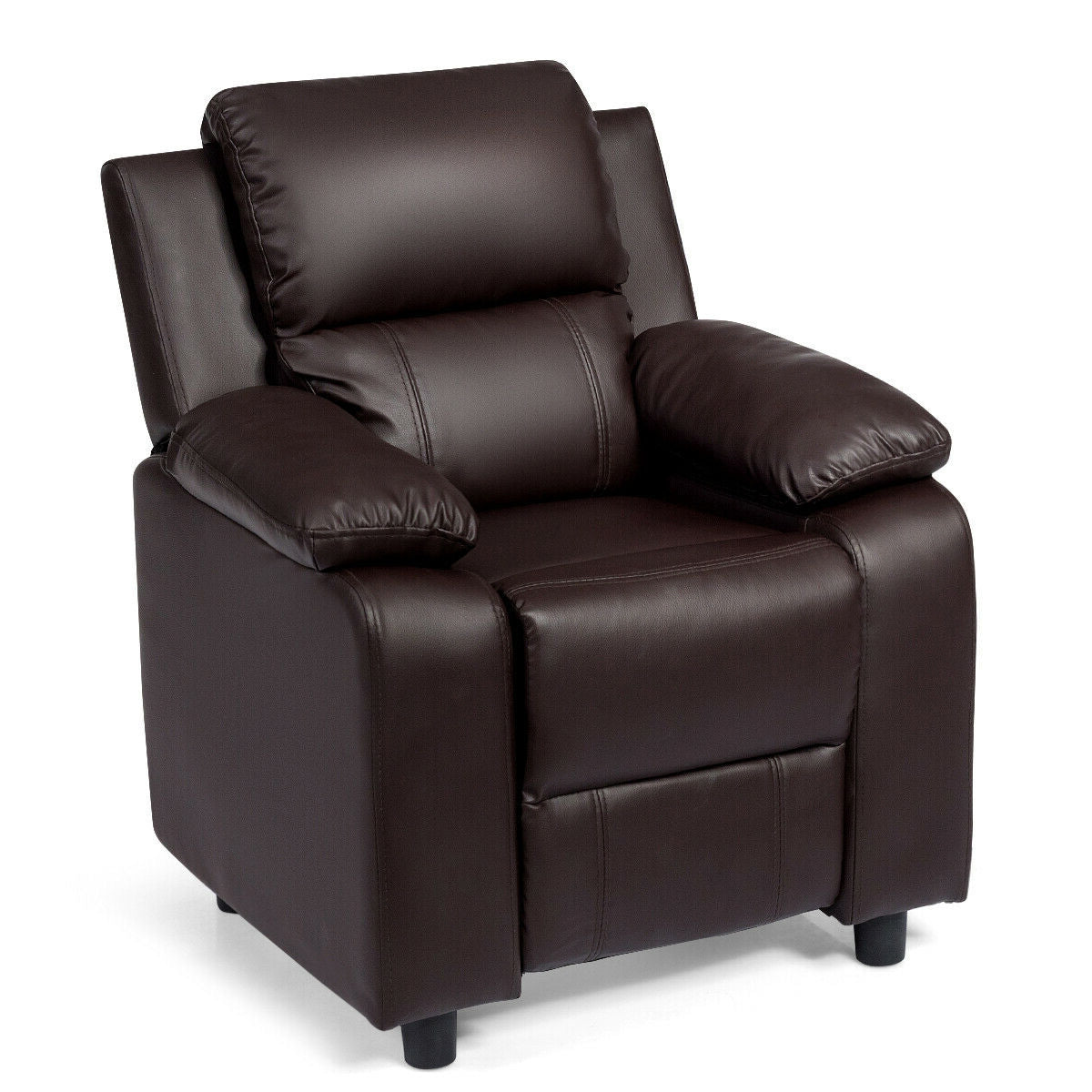 Deluxe Kids Armchair Recliner Headrest Sofa w/ Storage Arms