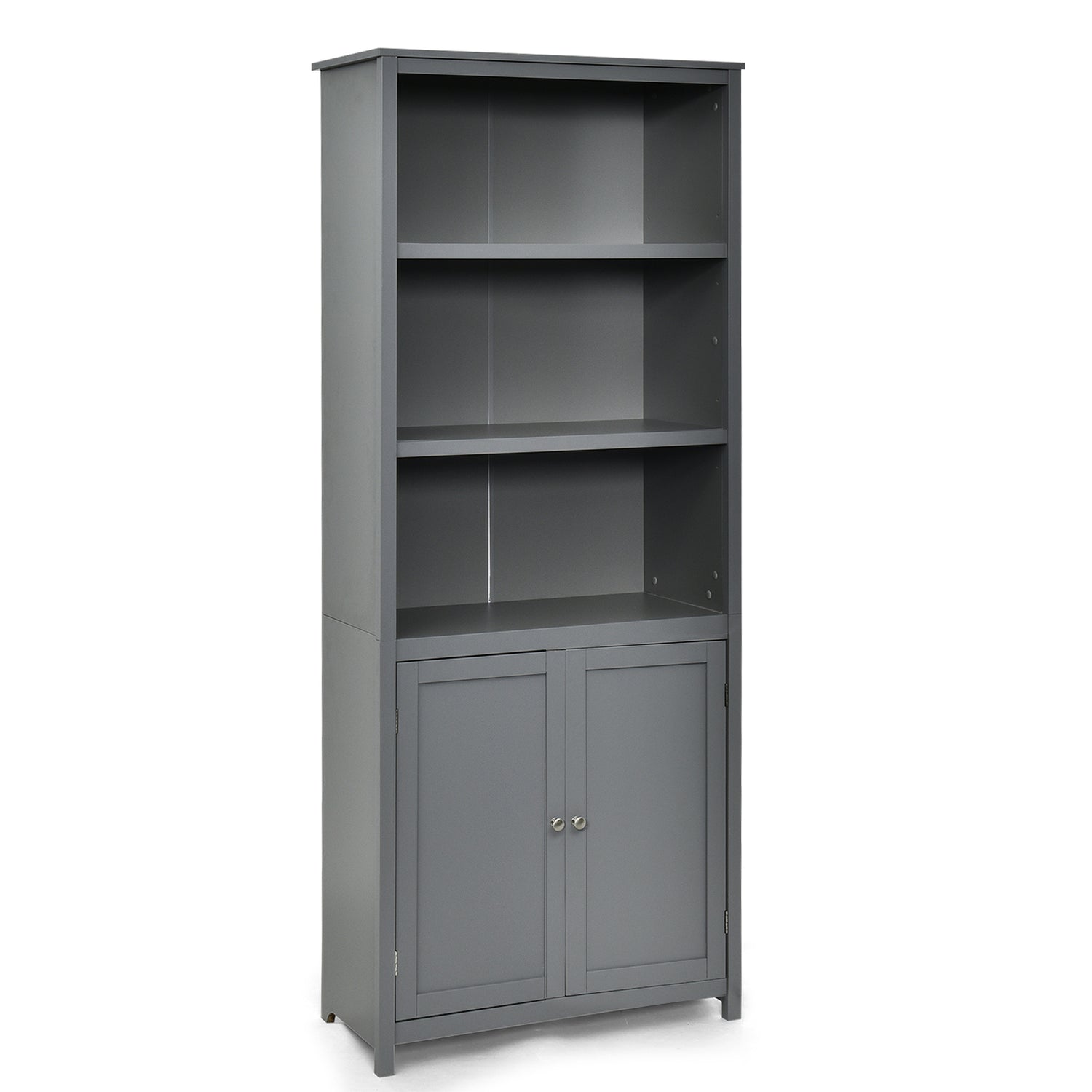 Bookcase Shelving Storage Wooden Cabinet Unit Standing Display Bookcase with Doors