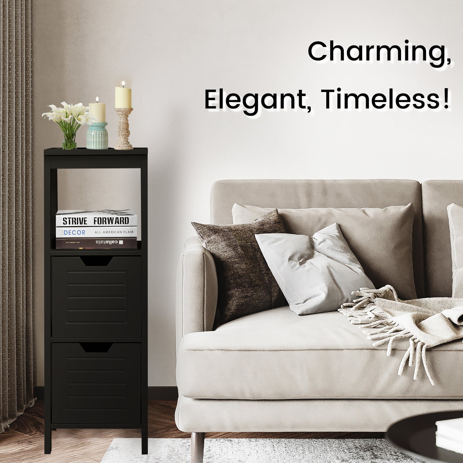 Floor Cabinet Multifunction Storage Rack Stand Organizer