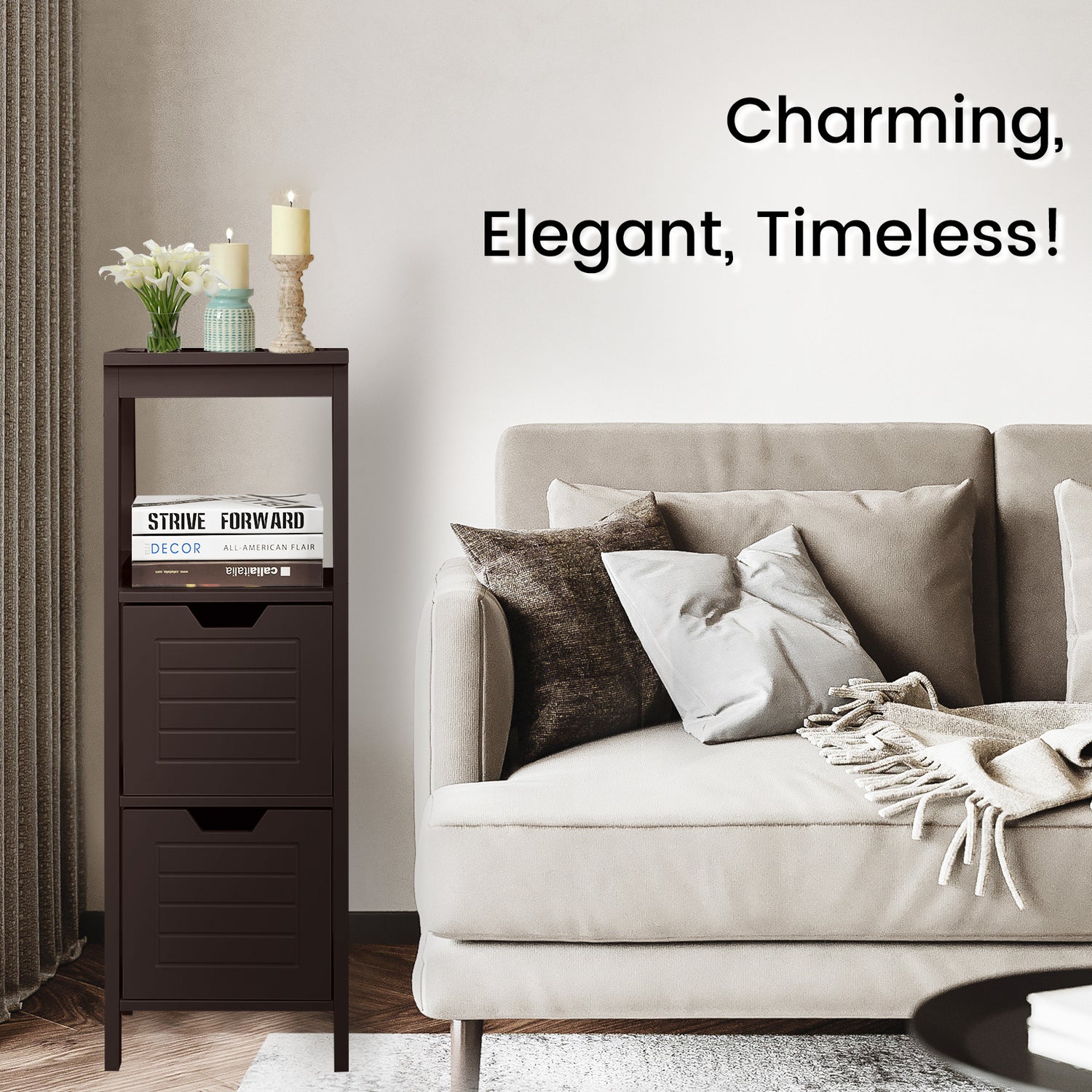 Floor Cabinet Multifunction Storage Rack Stand Organizer