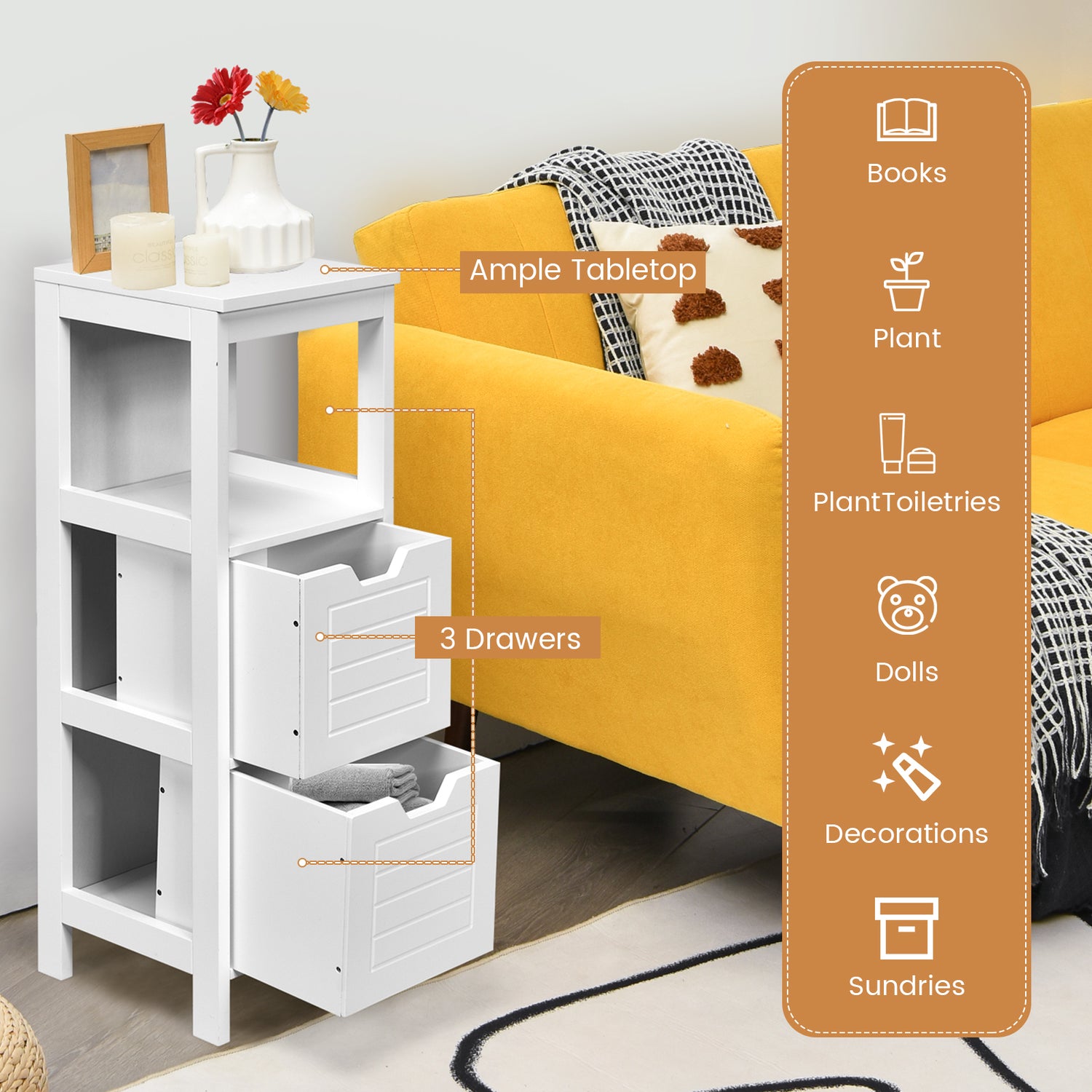 Floor Cabinet Multifunction Storage Rack Stand Organizer