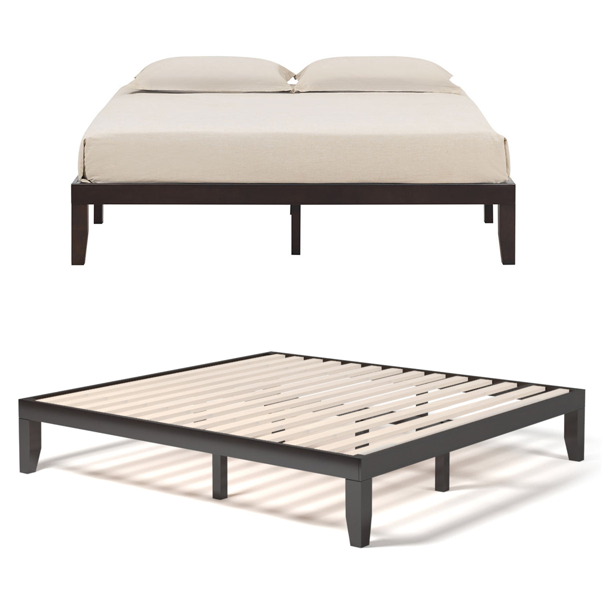 14 Inch King Size Wood Platform Bed Frame