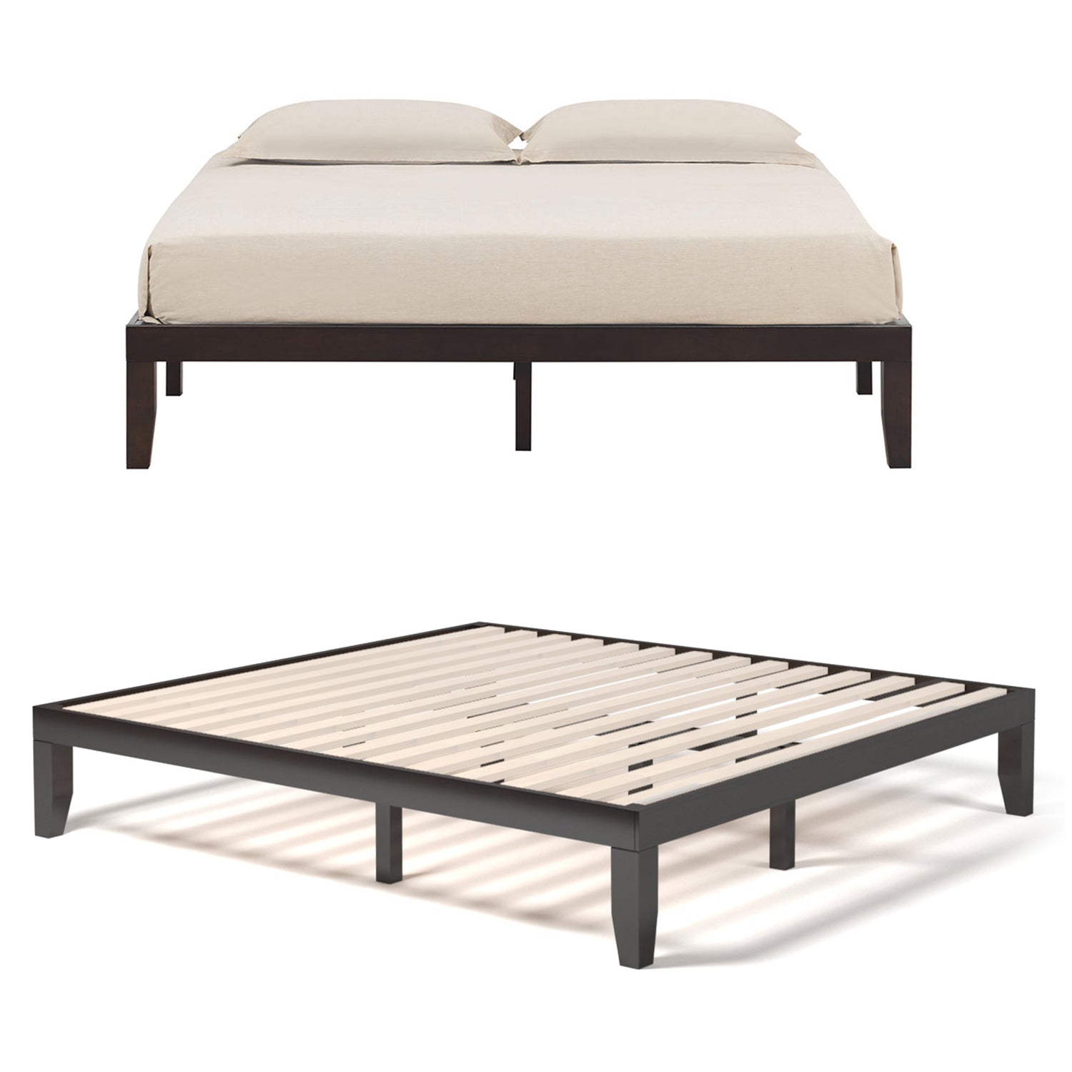 14 Inch King Size Wood Platform Bed Frame