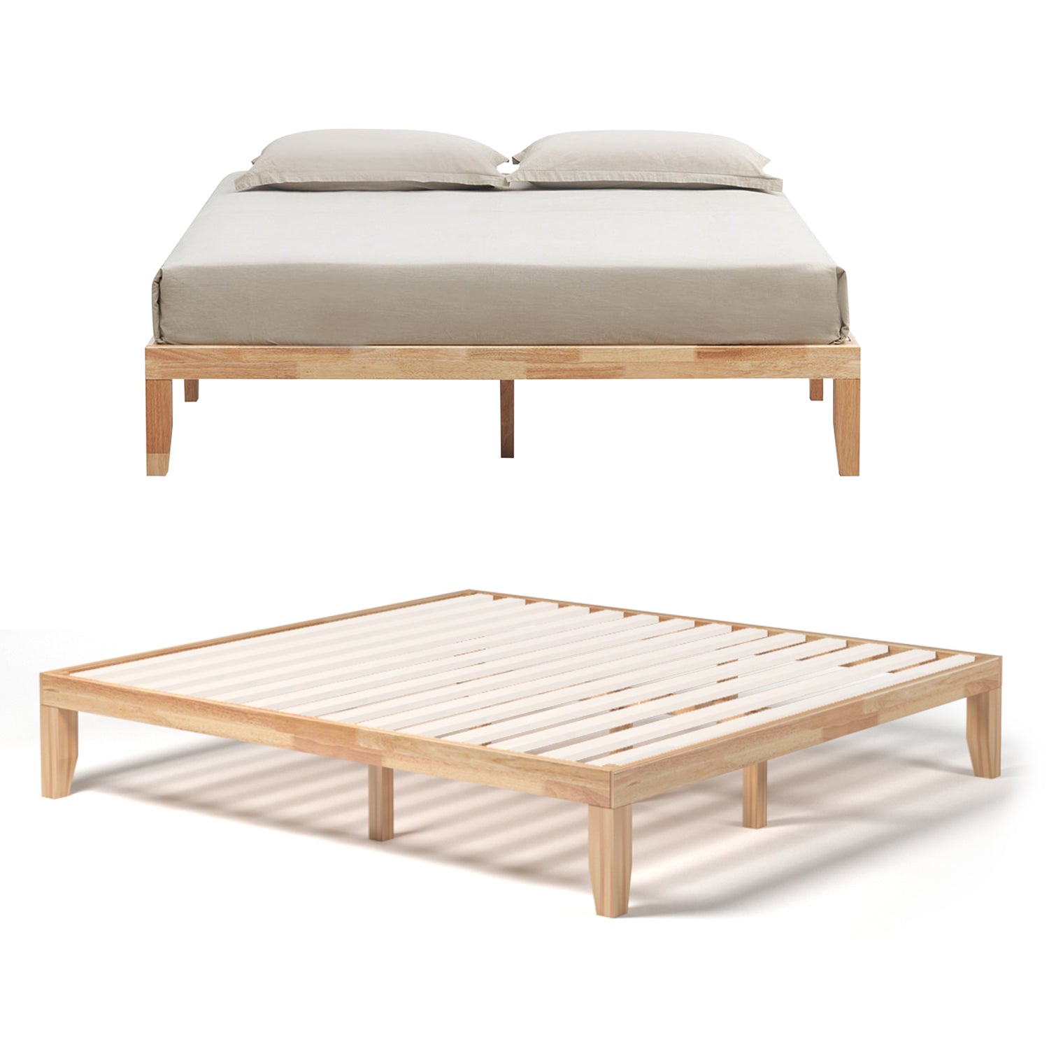 14 Inch King Size Wood Platform Bed Frame