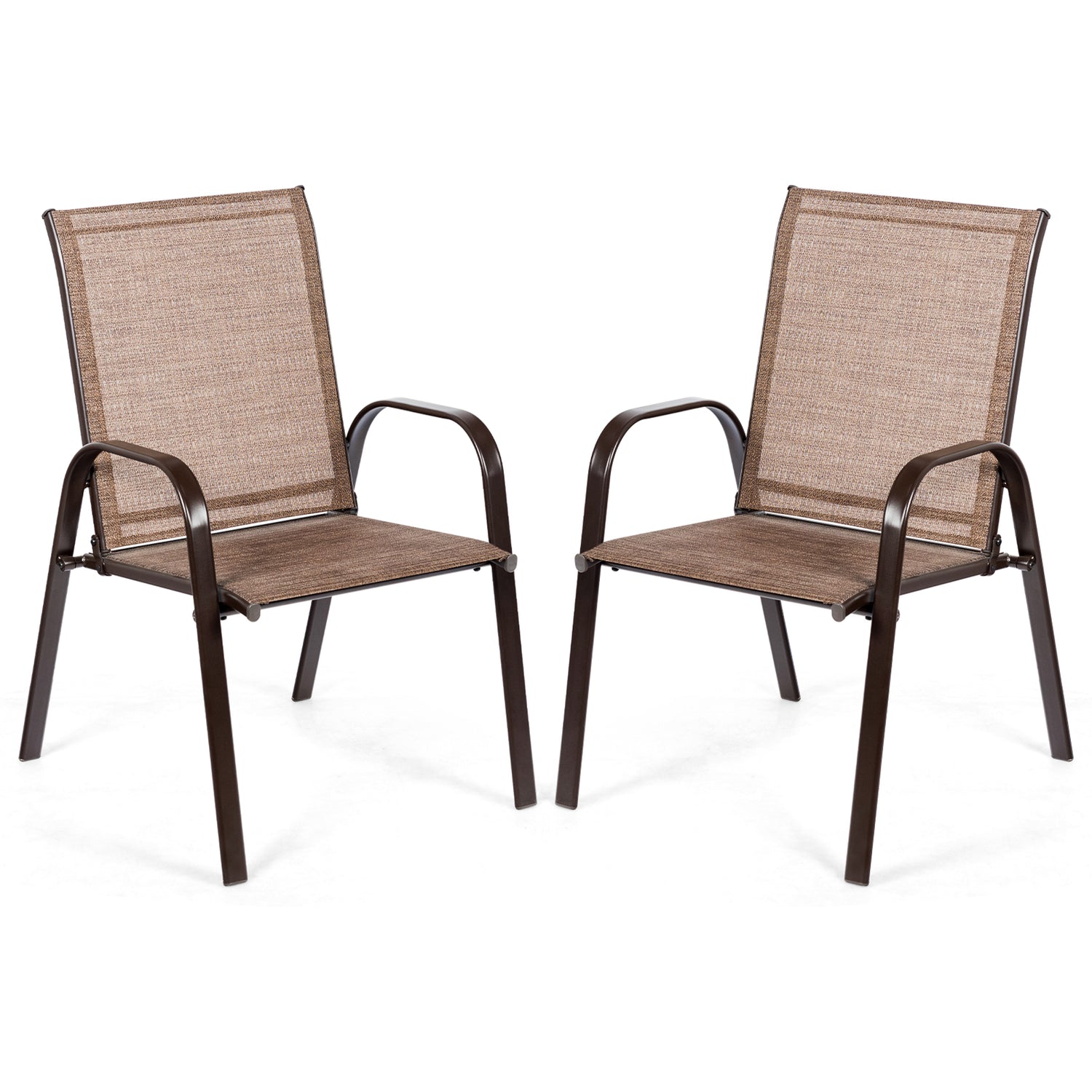 2 Pcs Patio Chairs Outdoor Dining Chair with Armrest