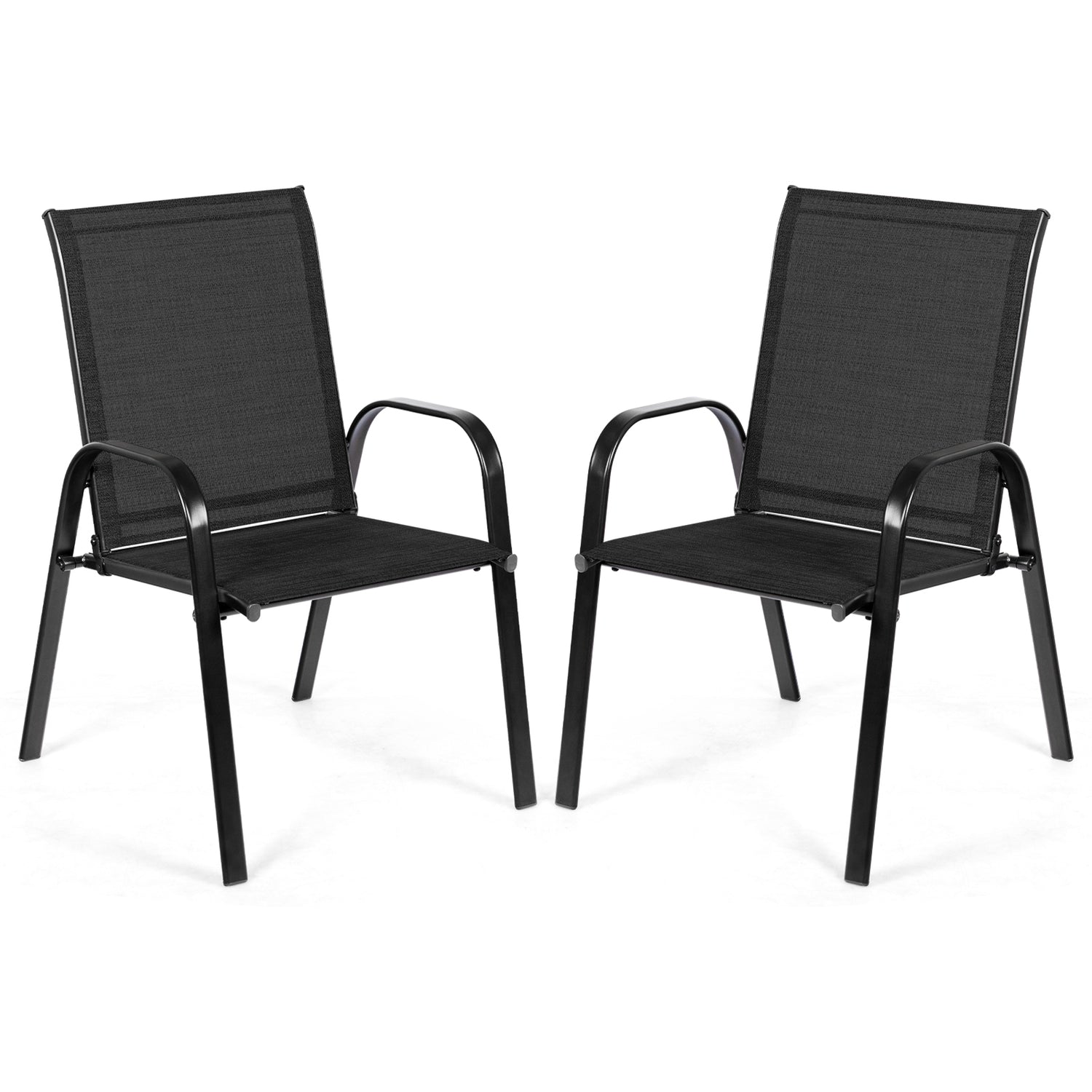 2 Pcs Patio Chairs Outdoor Dining Chair with Armrest