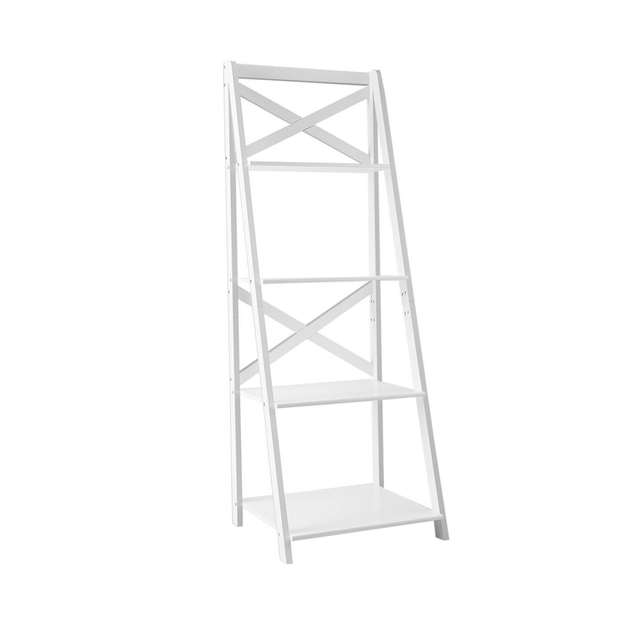 4-Tier/4-tier Leaning Free Standing Ladder Shelf Bookcase