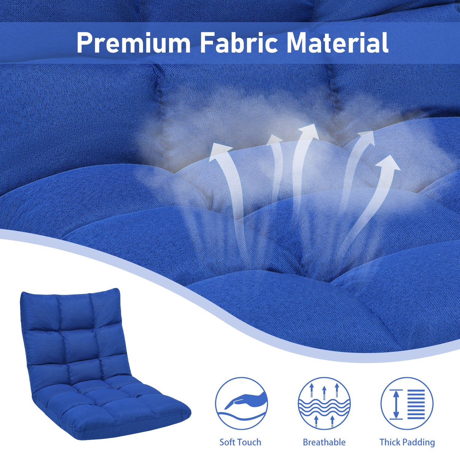 14-Position Adjustable Folding Lazy Gaming Sofa