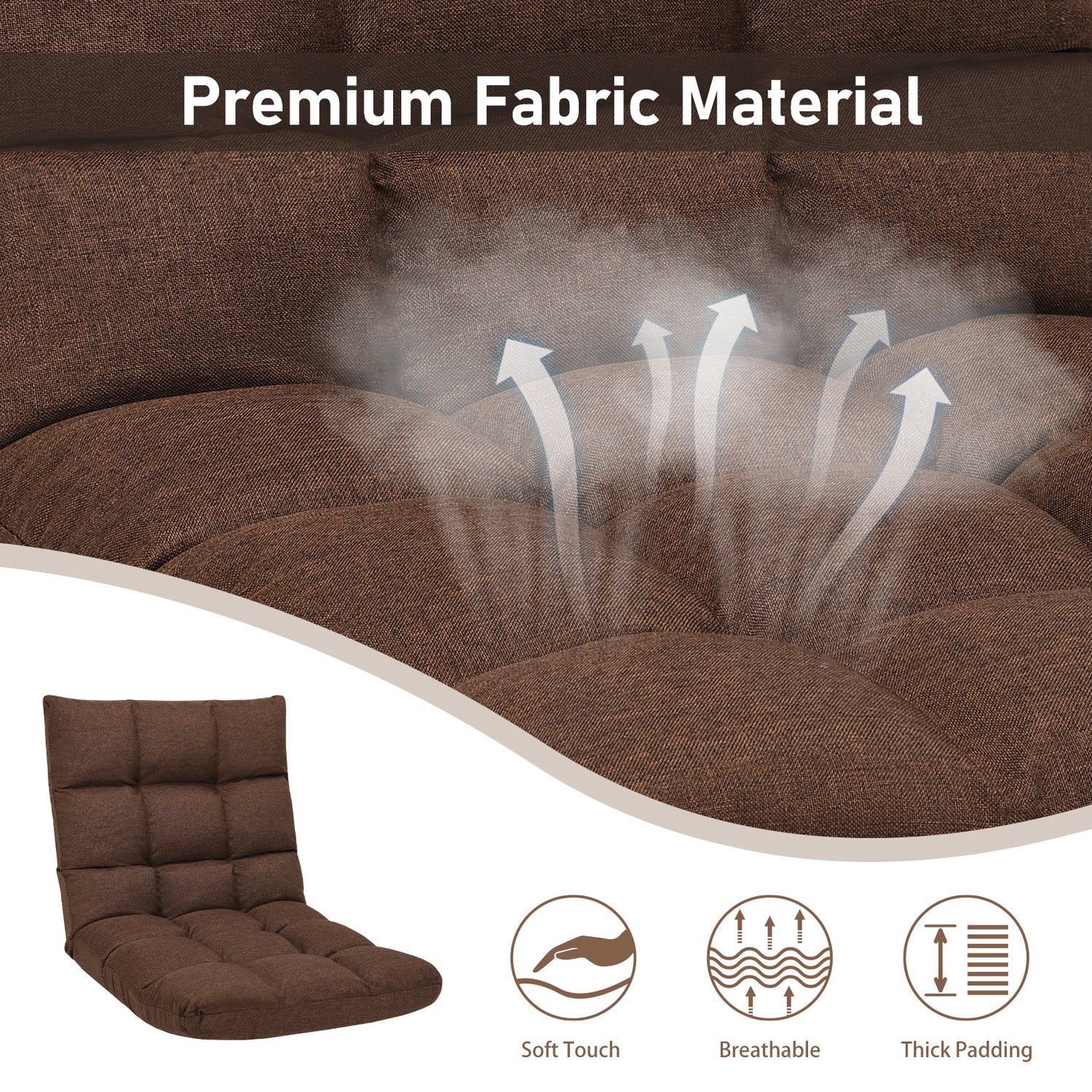 14-Position Adjustable Folding Lazy Gaming Sofa