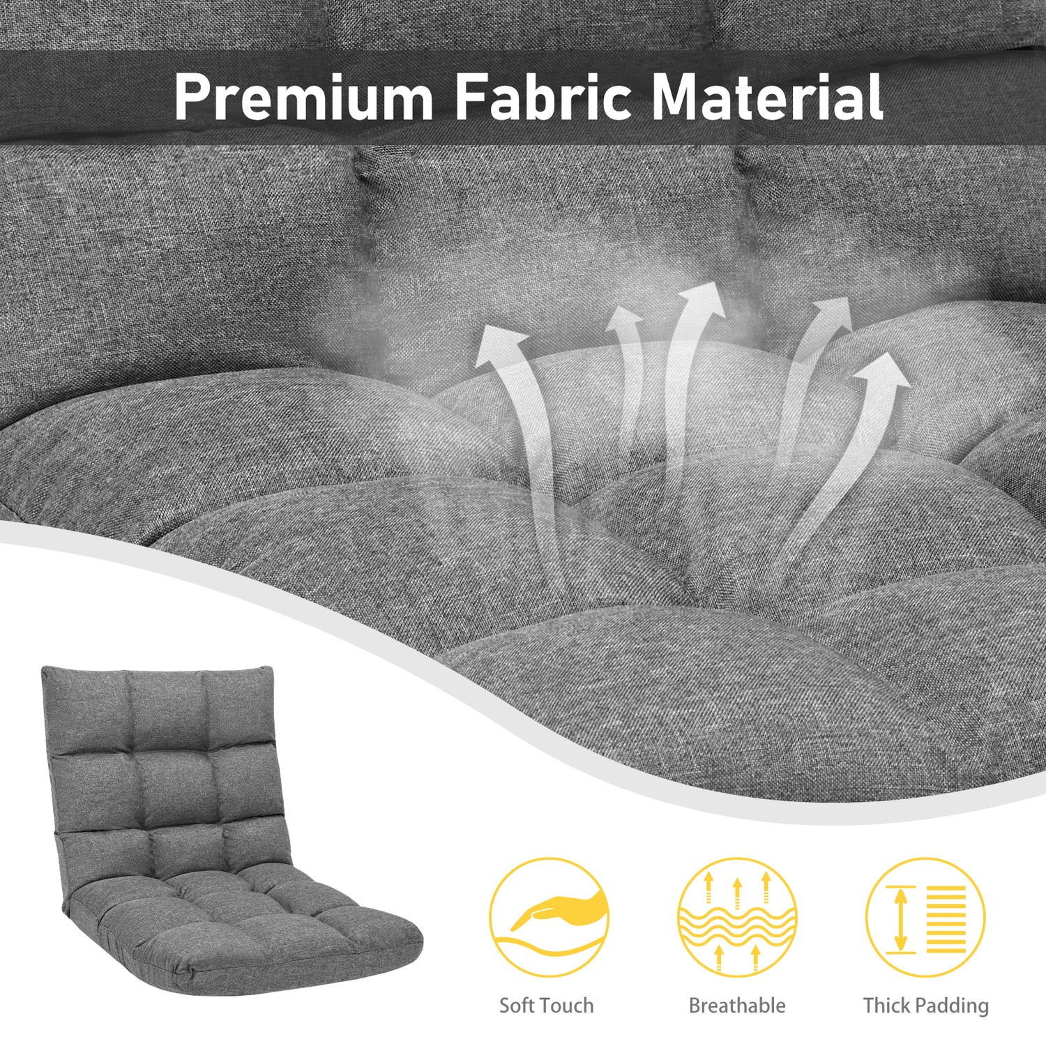 14-Position Adjustable Folding Lazy Gaming Sofa