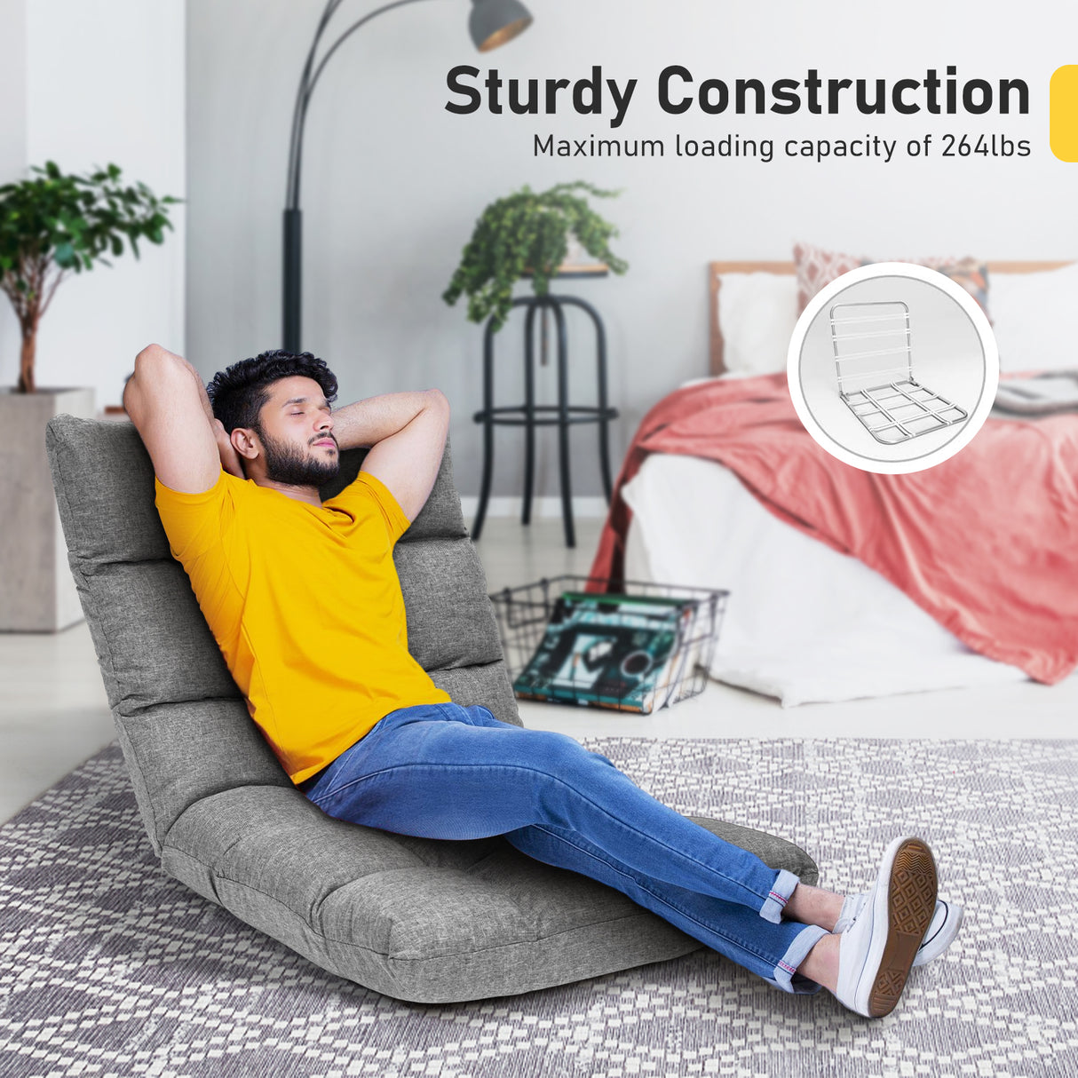 14-Position Adjustable Folding Lazy Gaming Sofa