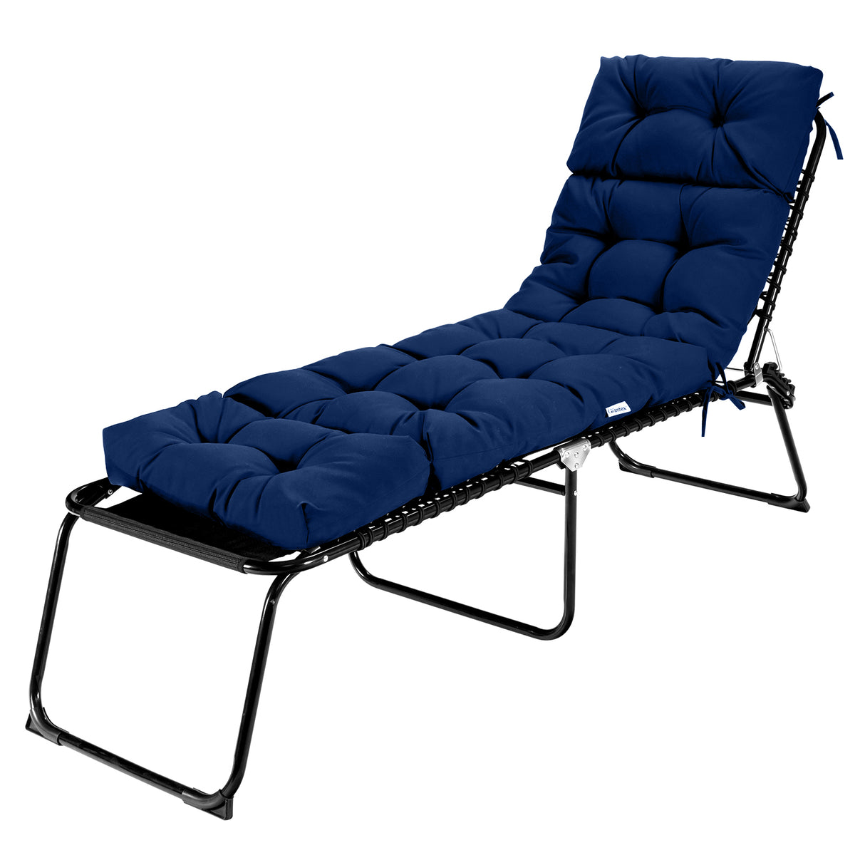 Outdoor Lounge Chaise Cushion with String Ties for Garden Poolside