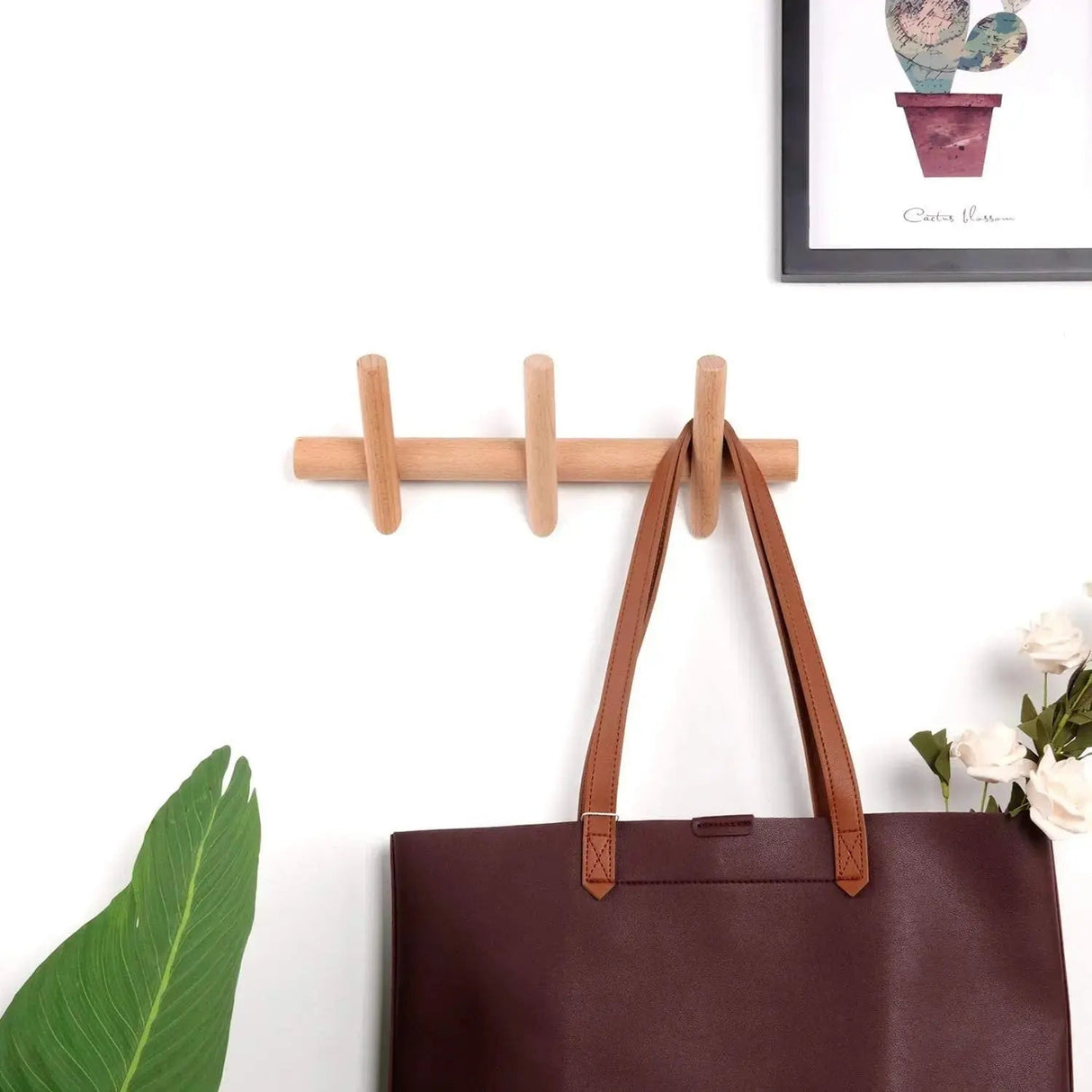 Boho Wood Coat Rack - Walnut & Beech Wood