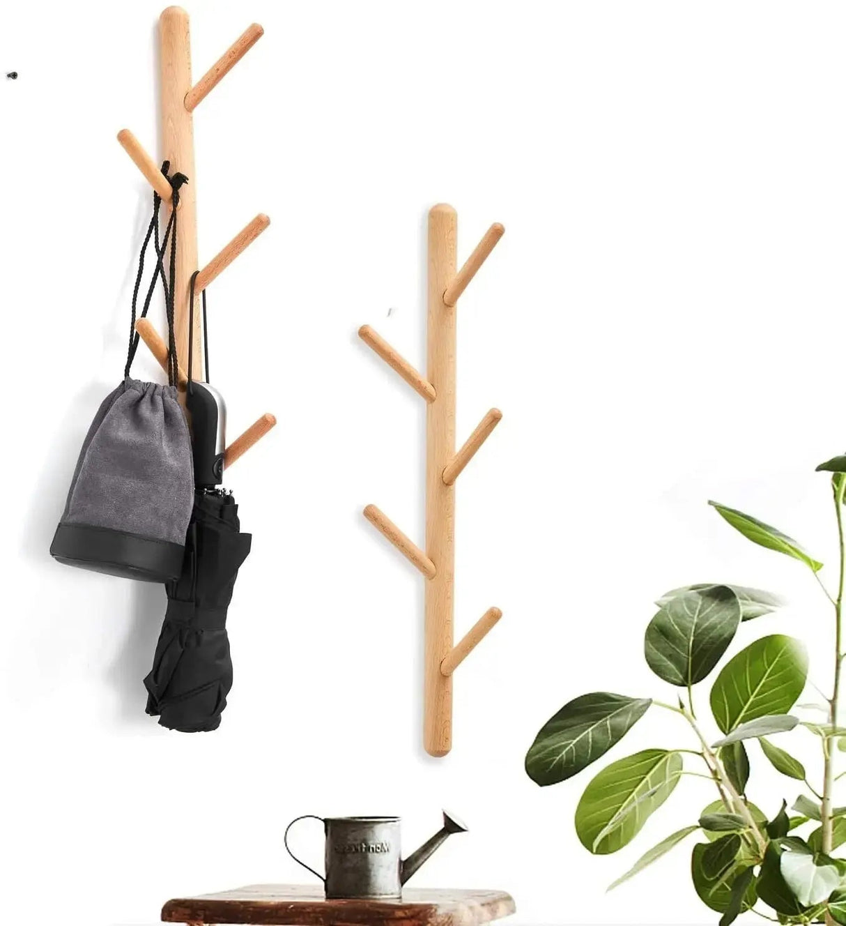 Wood Vertical Coat Rack