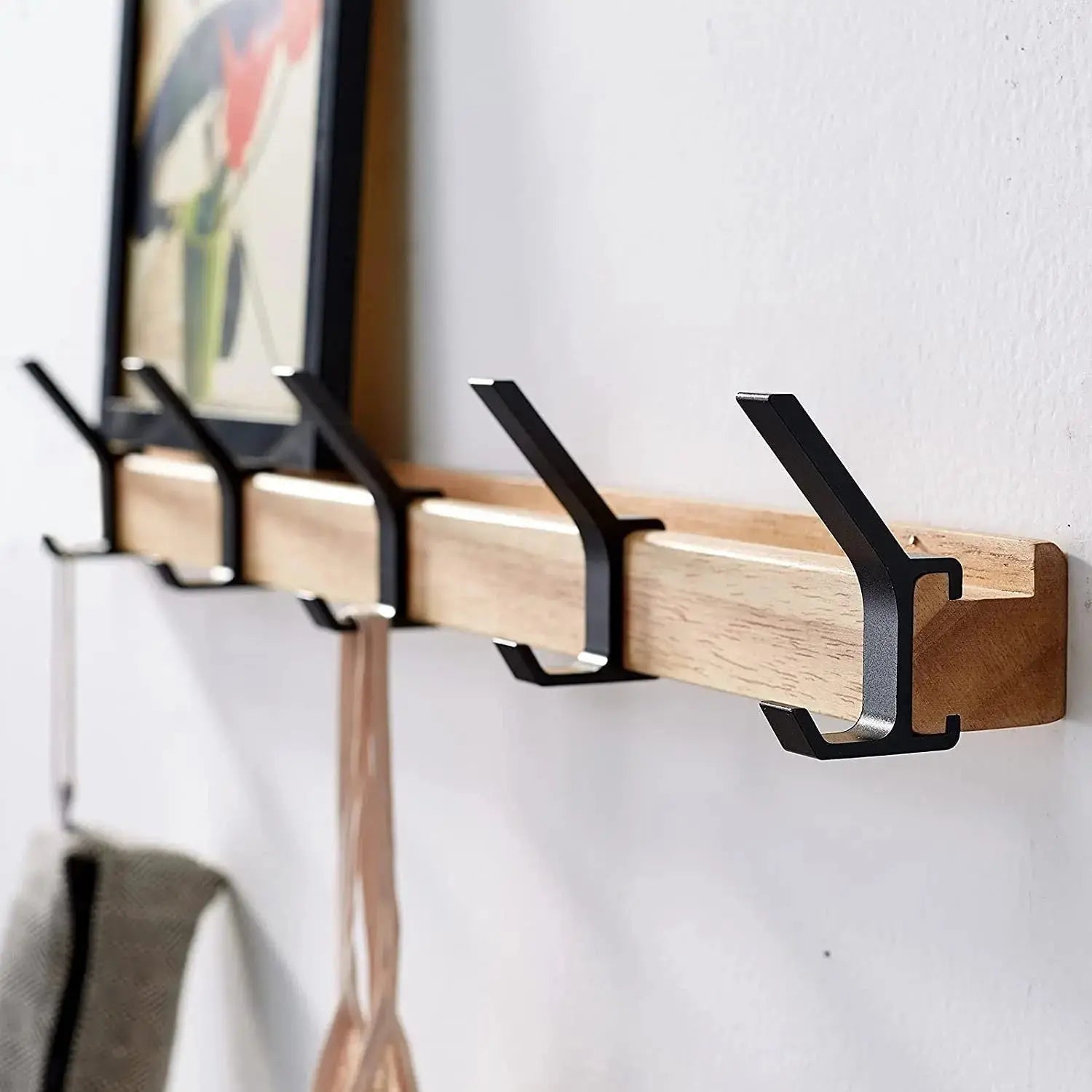 Wood & Metal Coat Rack