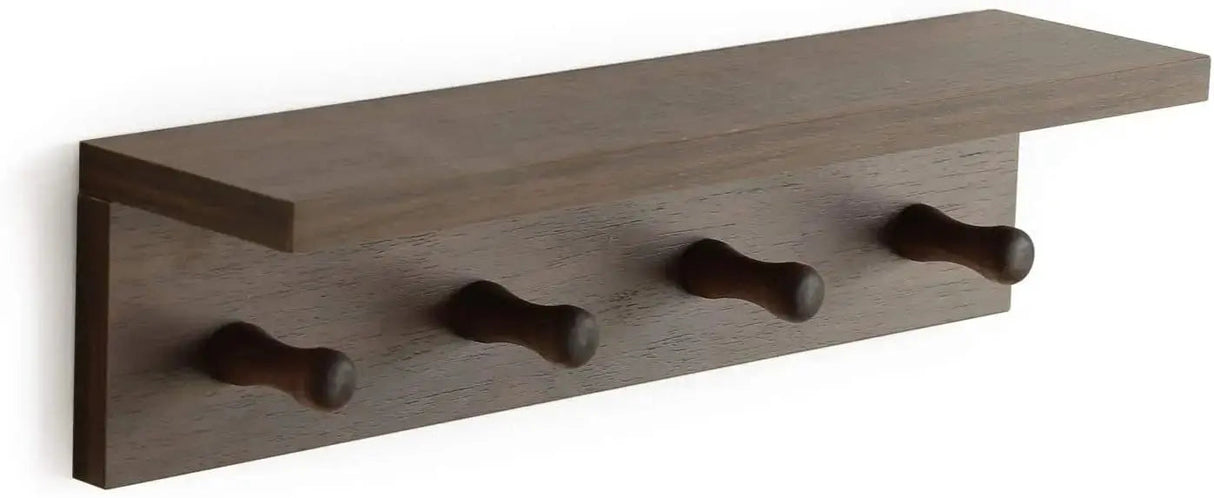 Wood Coat Rack with Shelf