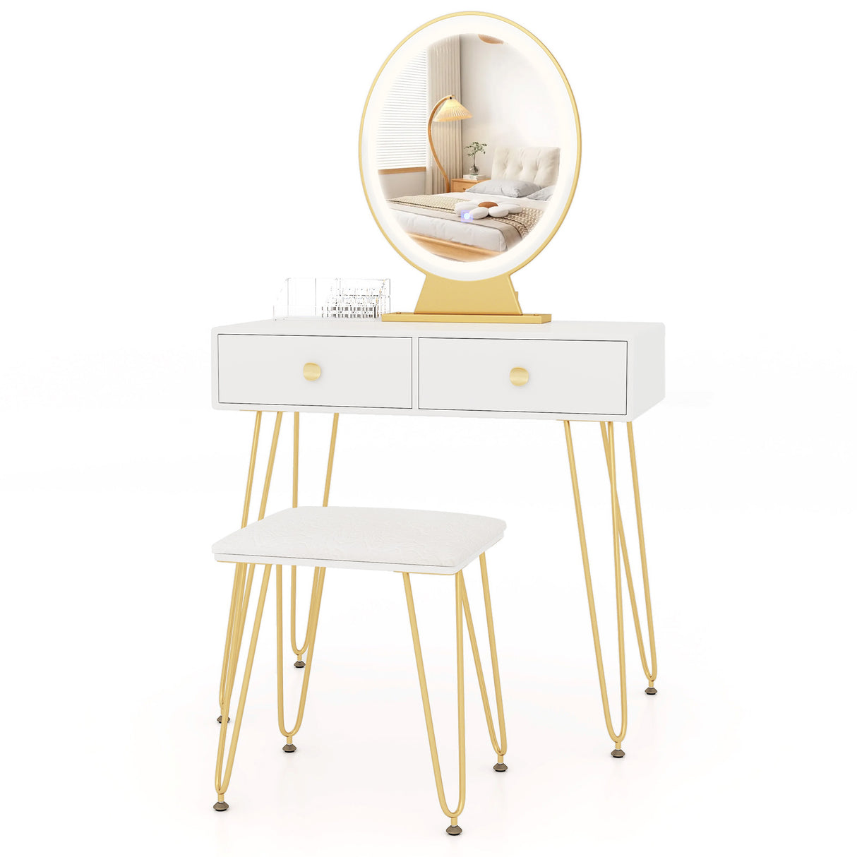 Industrial Makeup Dressing Table with 3 Lighting Modes