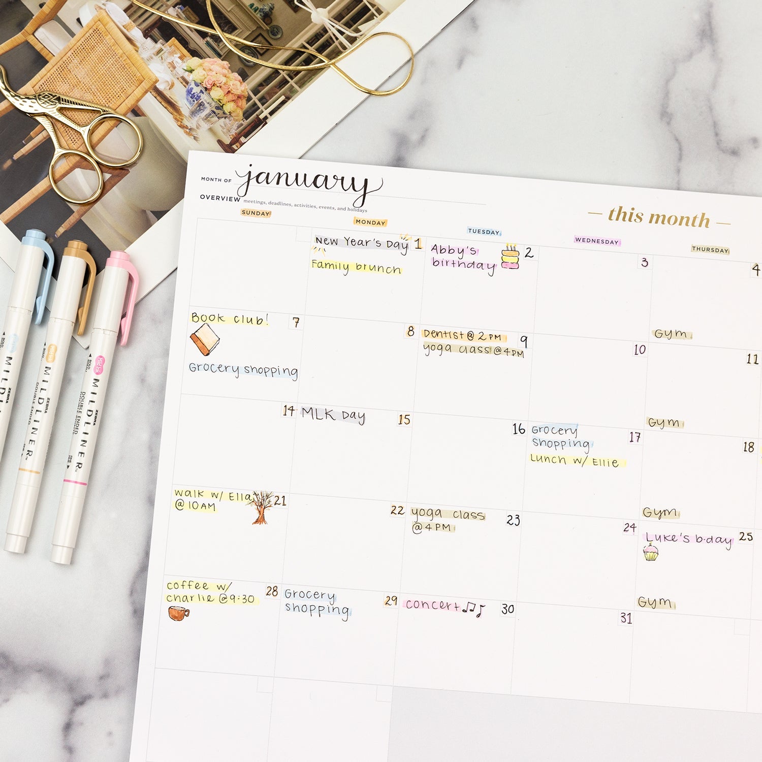 Monthly Calendar Deskpad
