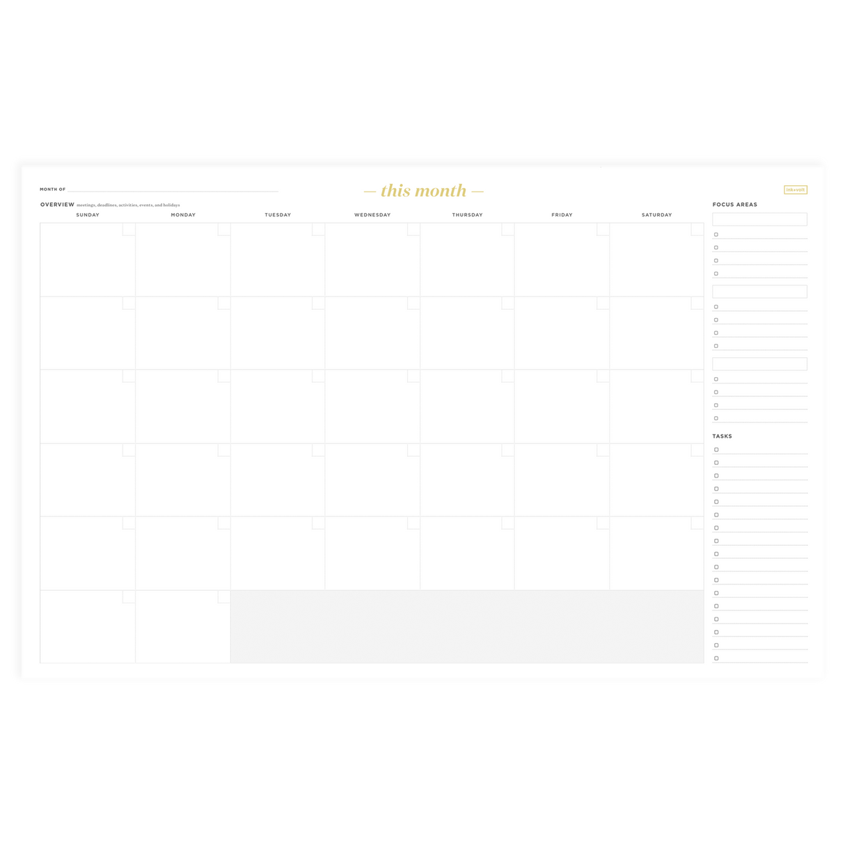 Monthly Calendar Deskpad