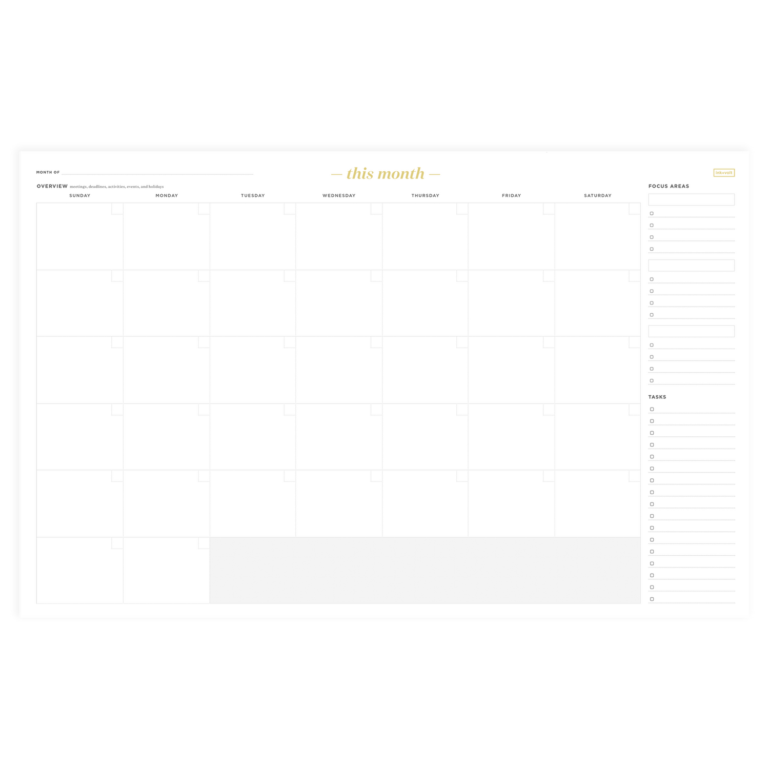 Monthly Calendar Deskpad