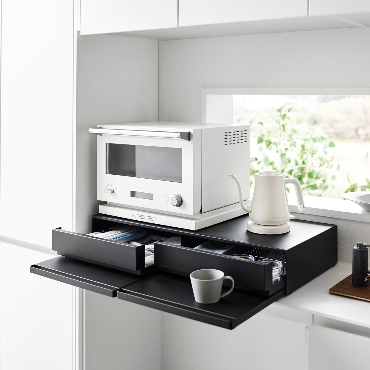 Countertop Drawer with Pull-Out Shelf - Wide - Steel