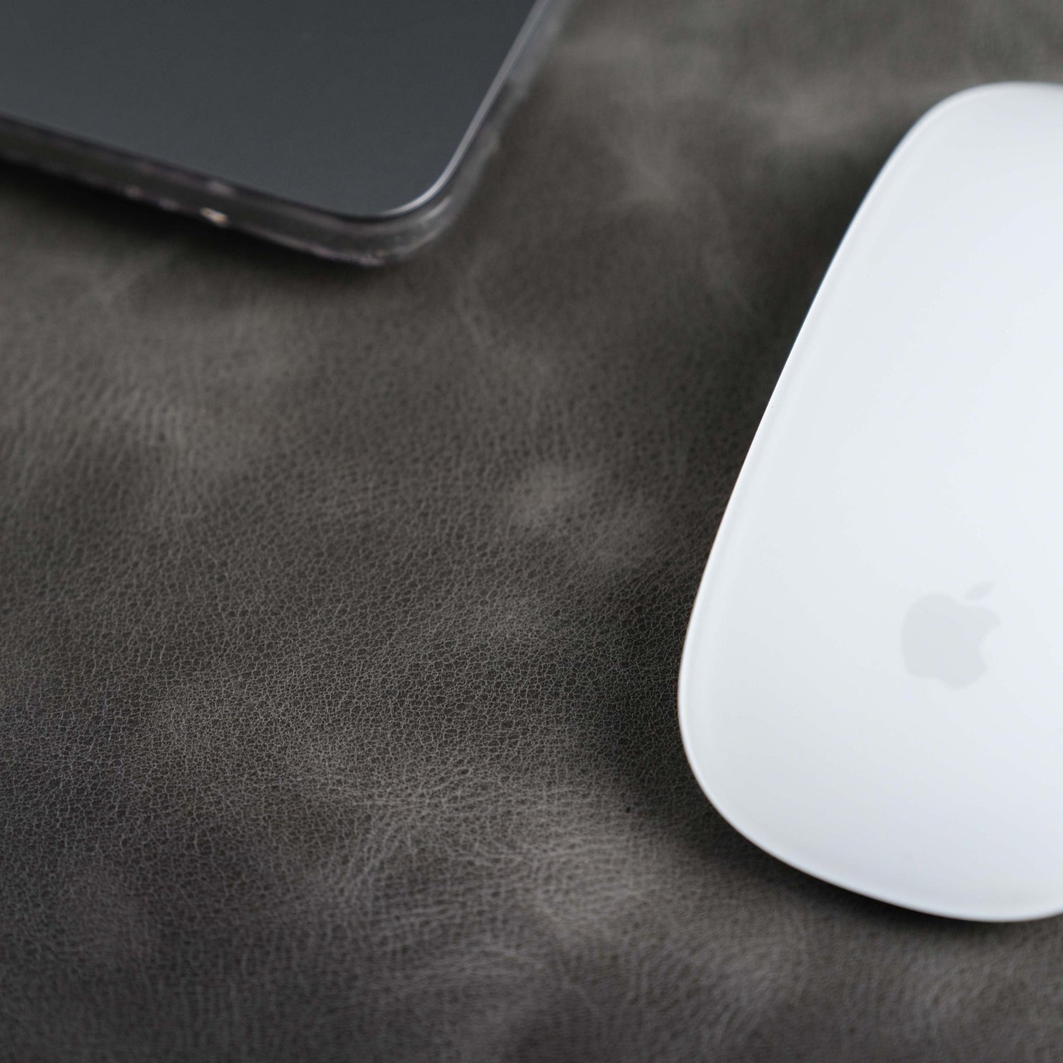 Jersey Grey Leather Desk Pad for Office and Home