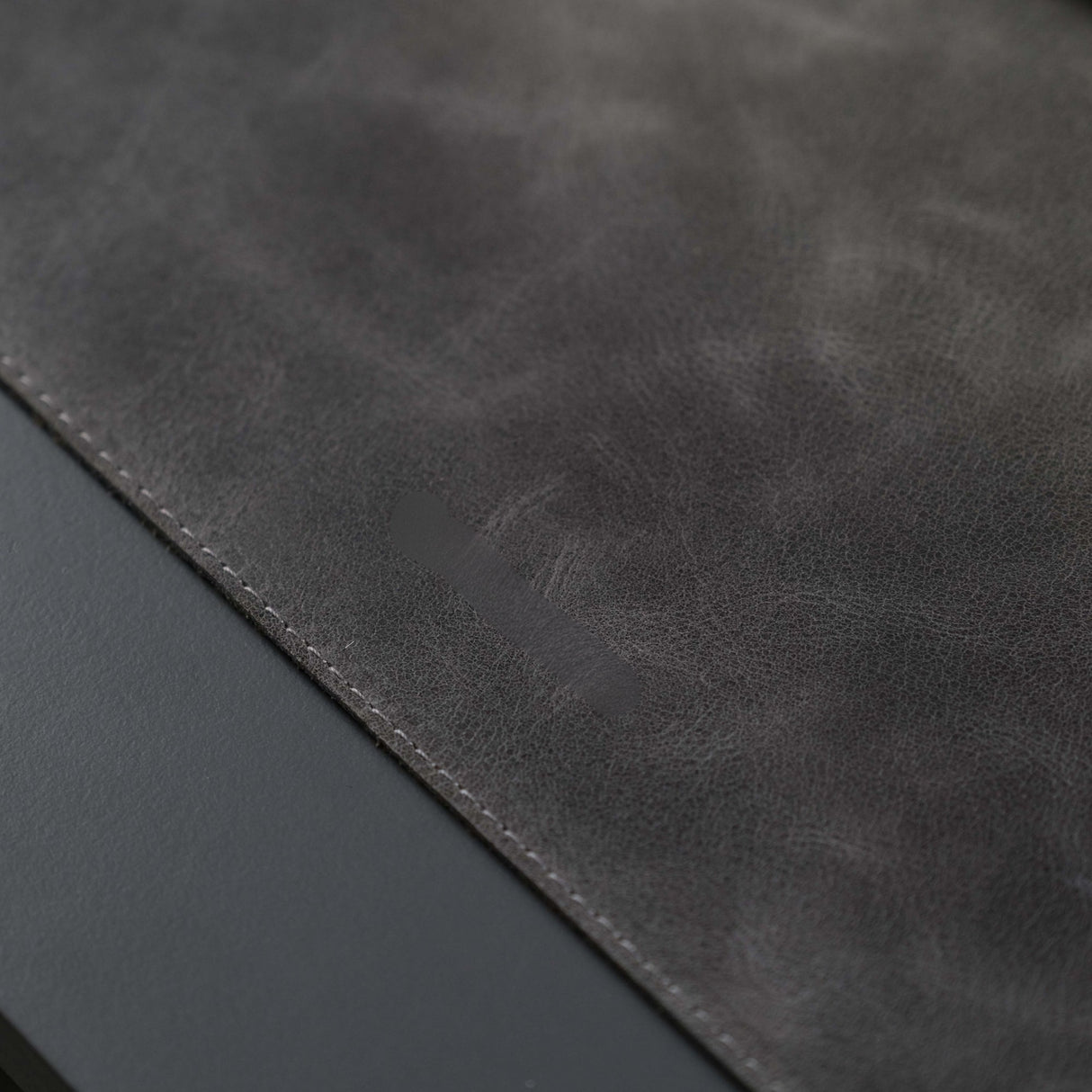 Jersey Grey Leather Desk Pad for Office and Home