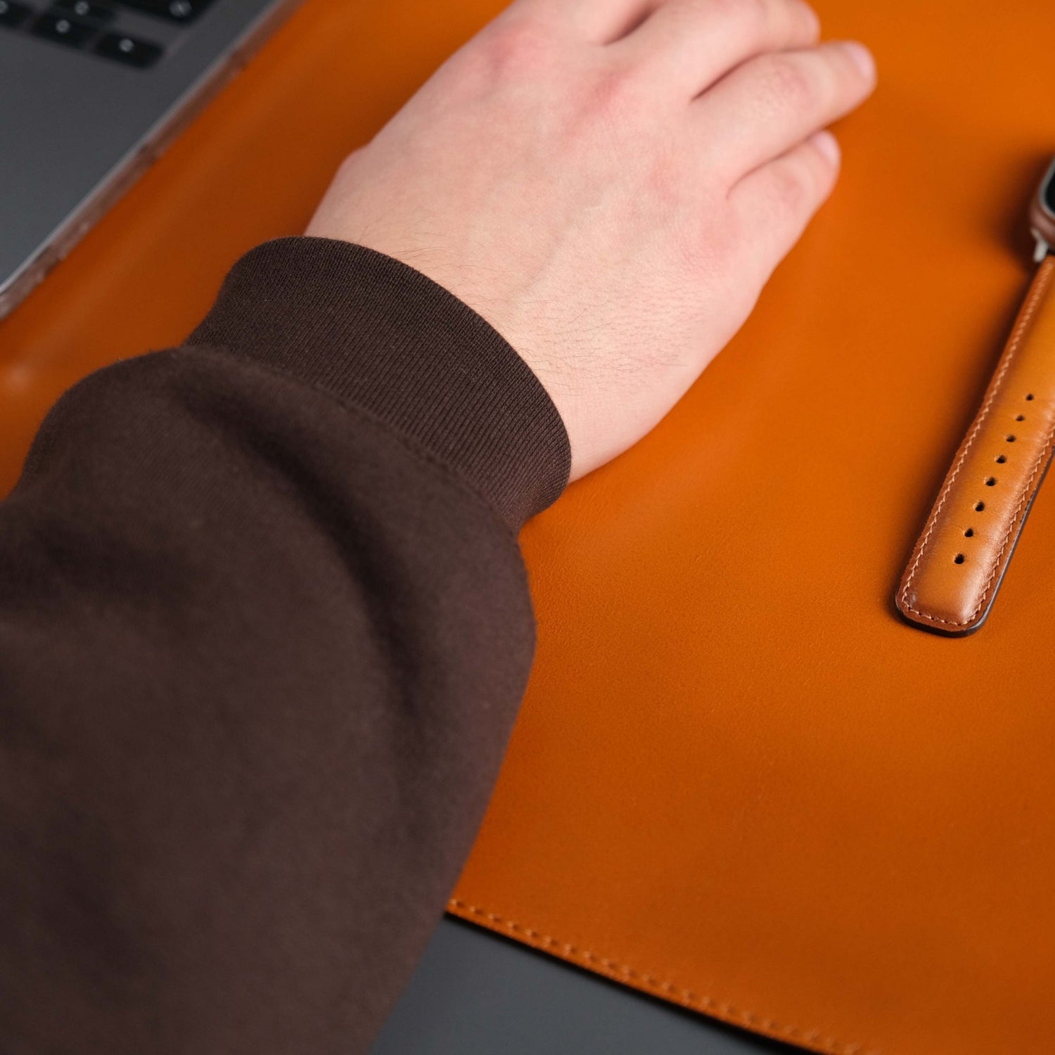 Jersey Tan Leather Desk Pad for Office and Home