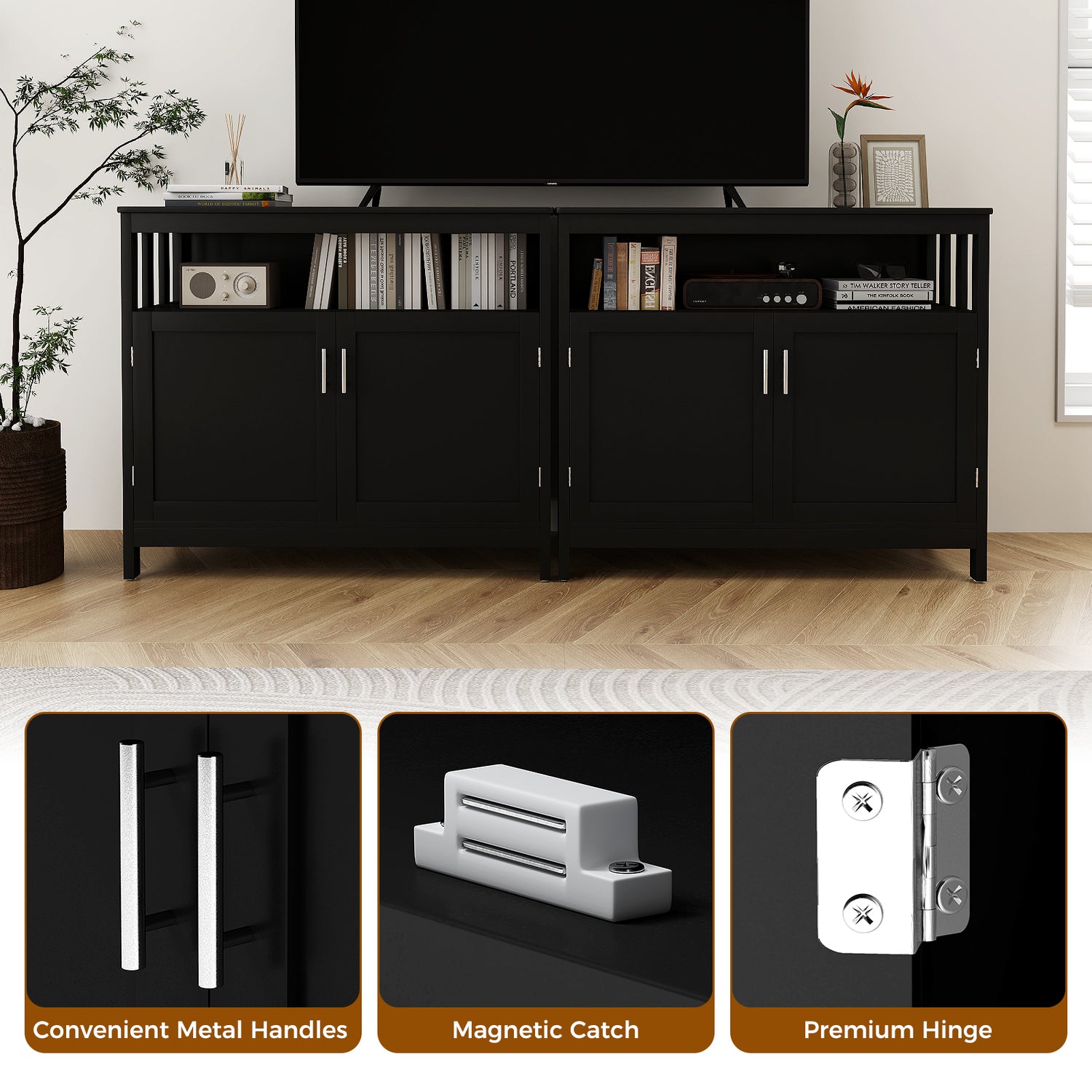 Kitchen Buffet Server Sideboard Storage Cabinet with 2 Doors and Shelf