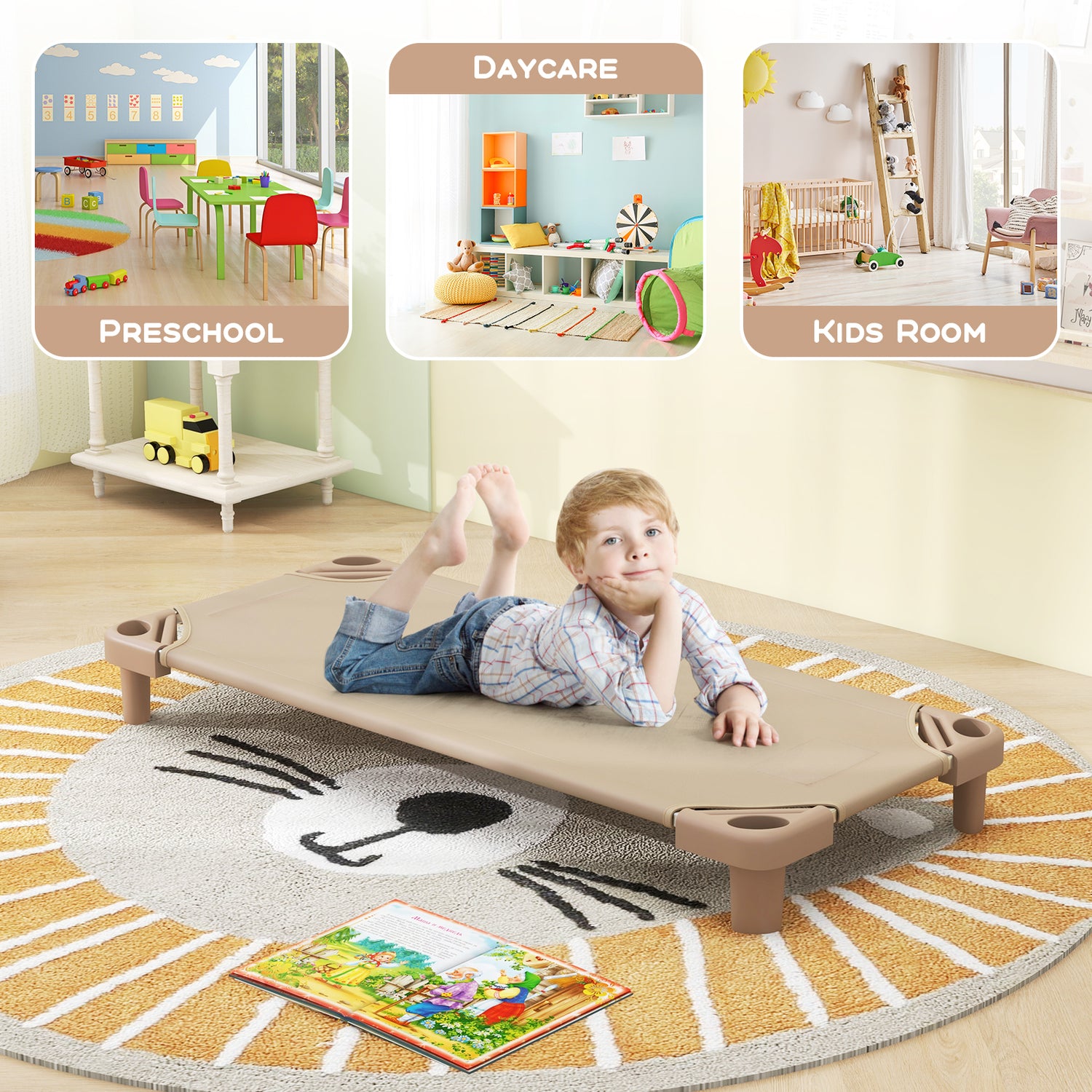 52 x 23 Inch Pack of 6 Kids Stackable Daycare Rest Mat