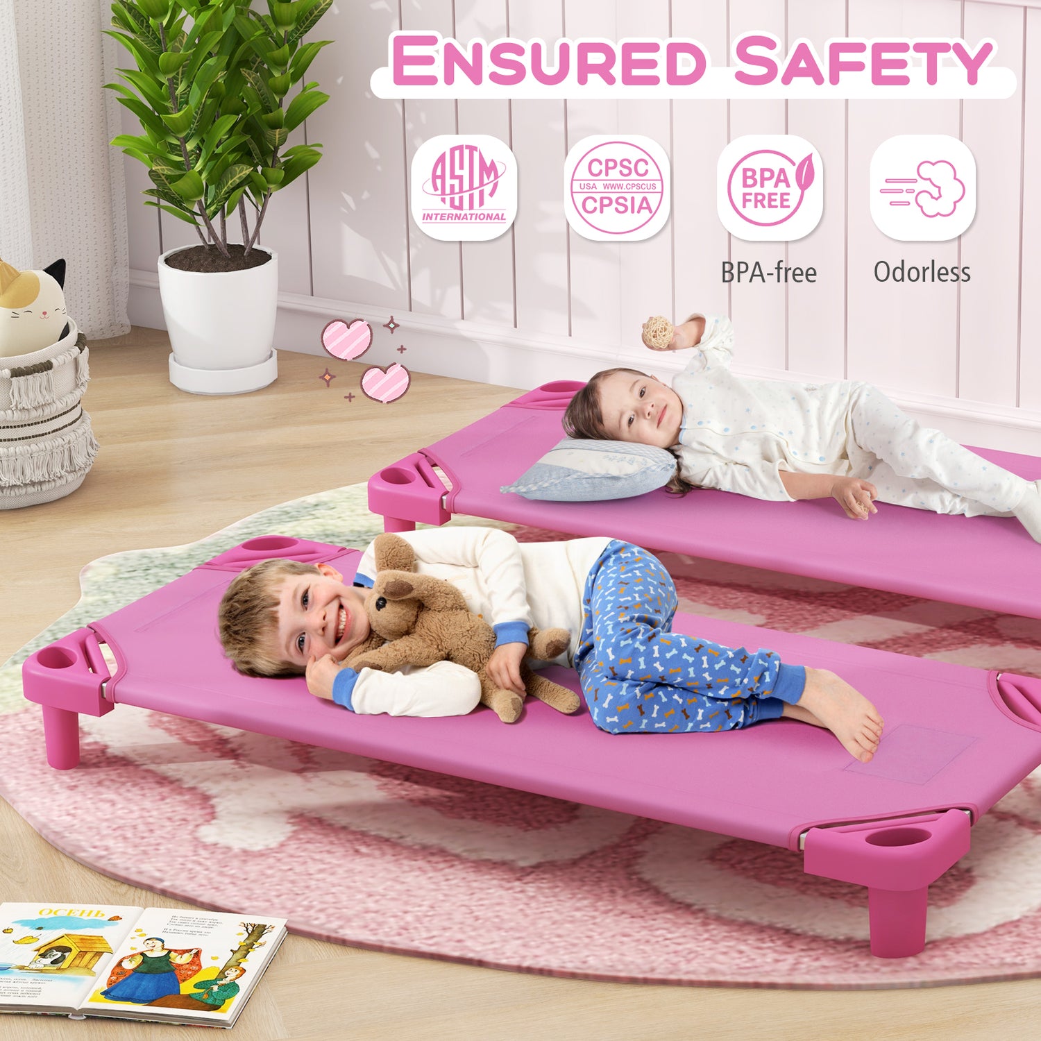 52 x 23 Inch Pack of 6 Kids Stackable Daycare Rest Mat
