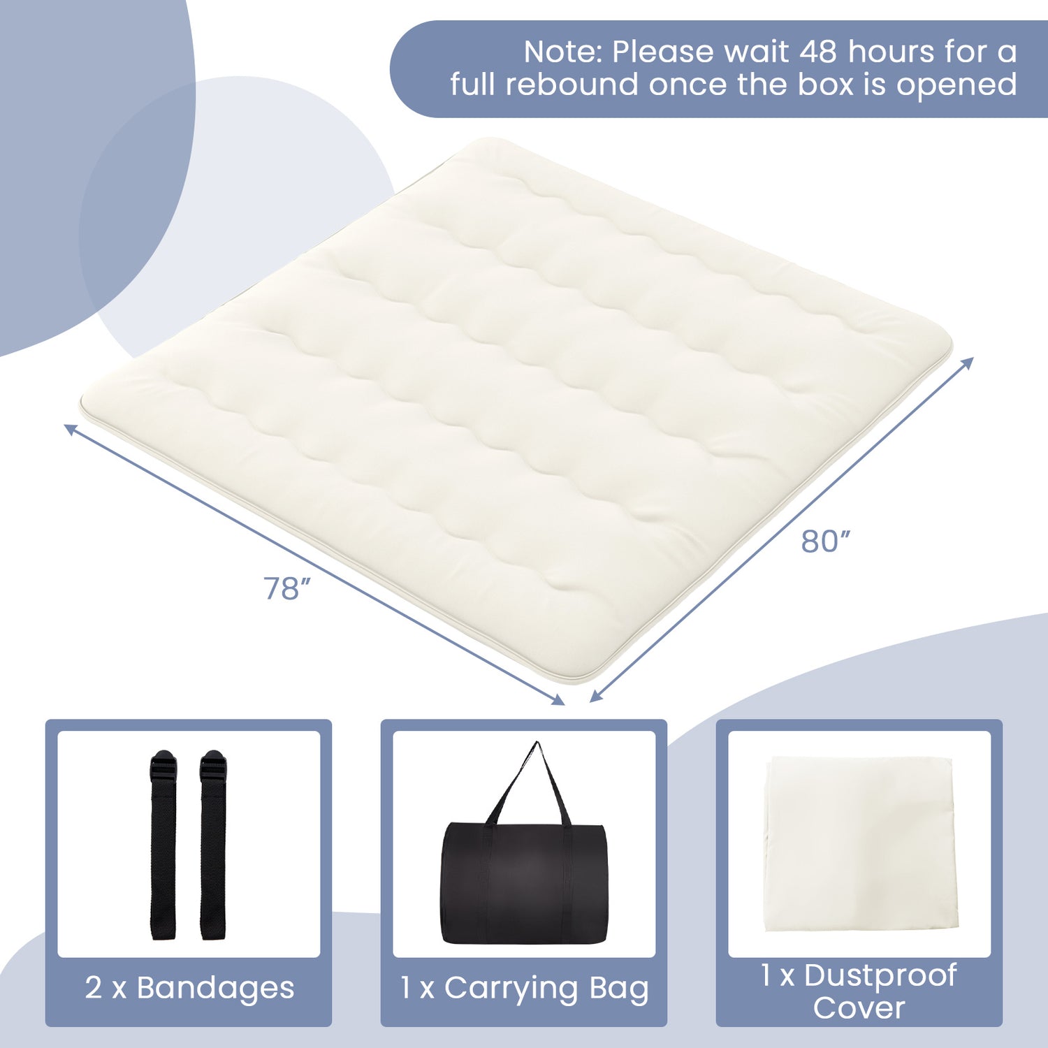 Queen/King/Twin/Full Futon Mattress Floor Sleeping Pad with Washable Cover Beige
